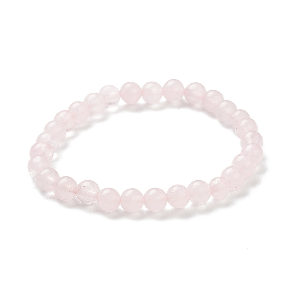 Rose Quartz Bracelet, 6mm, 5 Pieces in a Pack