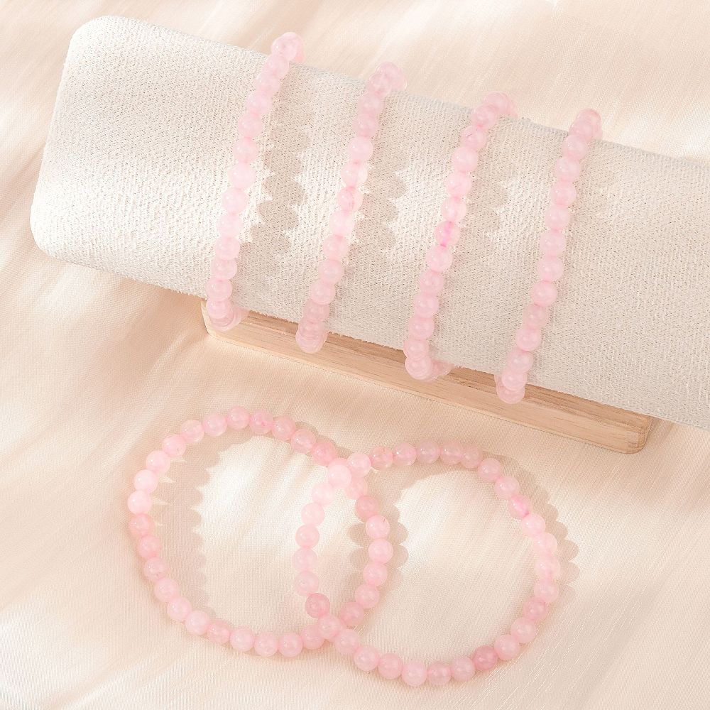 Rose Quartz Bracelet, 6mm, 5 Pieces in a Pack
