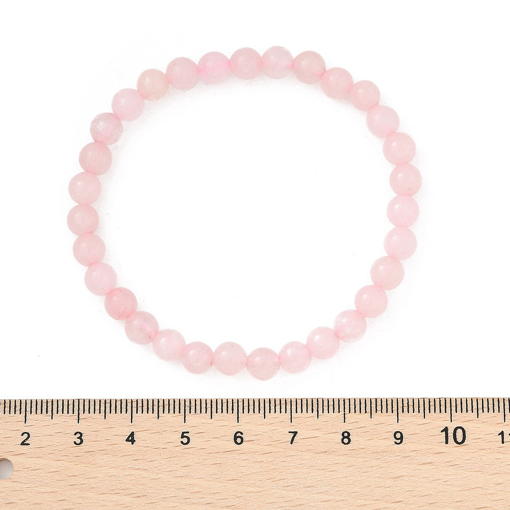 Rose Quartz Bracelet, 6mm, 5 Pieces in a Pack