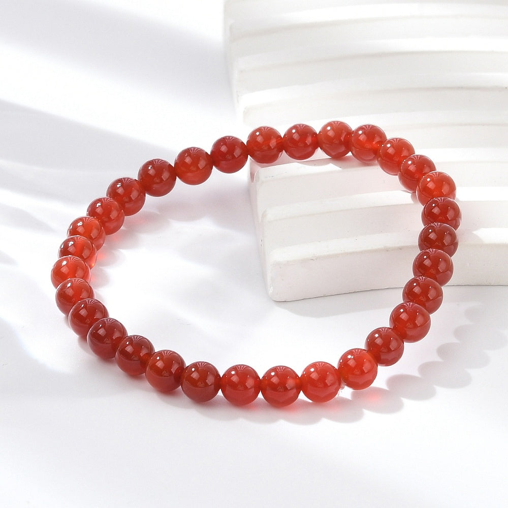 Carnelian Bracelet, 6mm, 5 Pieces in a Pack
