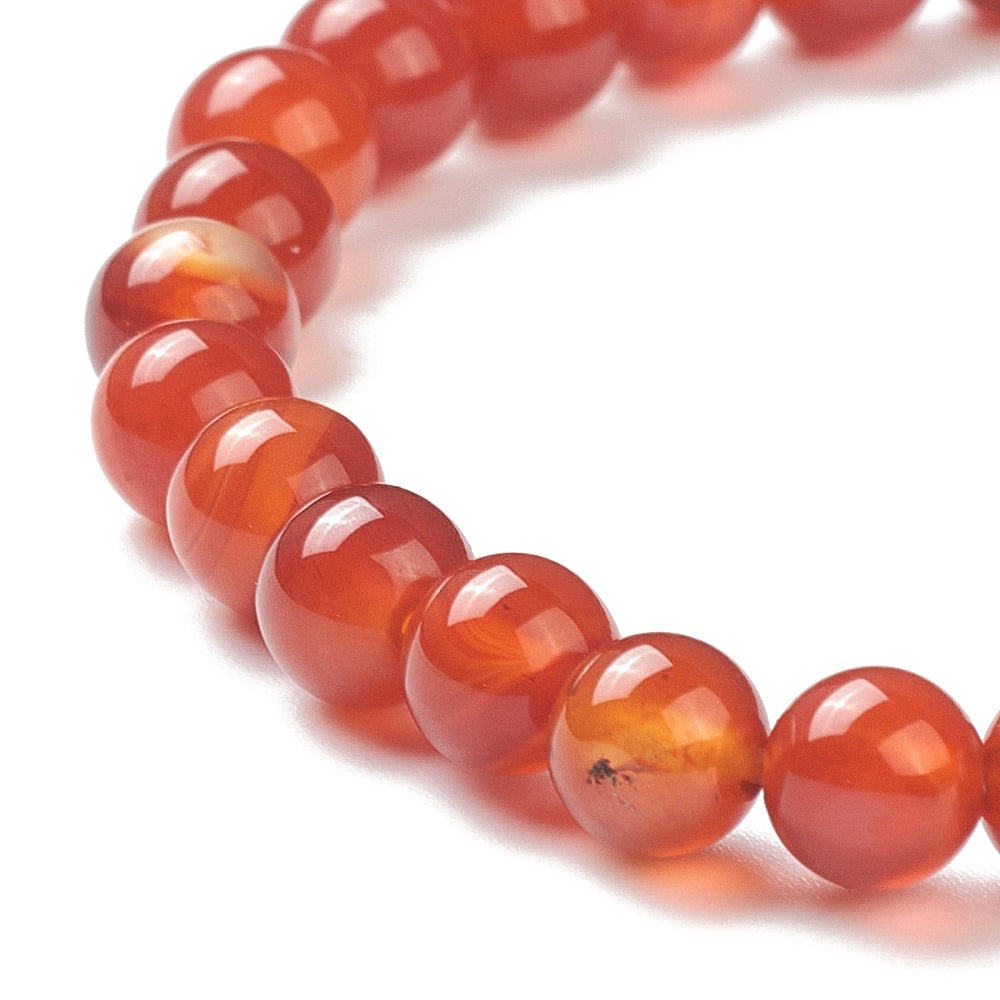 Carnelian Bracelet, 6mm, 5 Pieces in a Pack