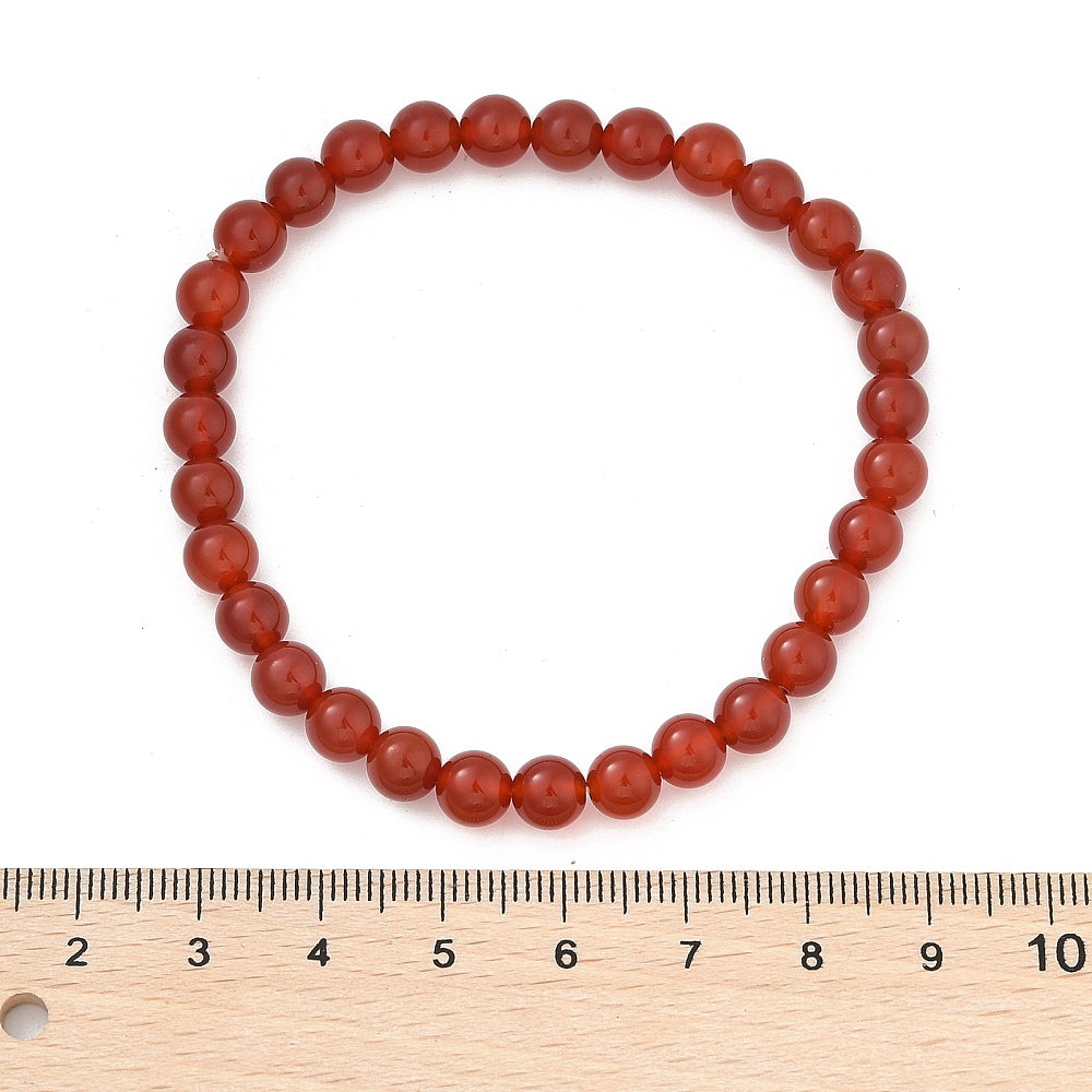 Carnelian Bracelet, 6mm, 5 Pieces in a Pack