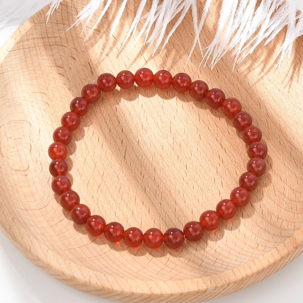 Carnelian Bracelet, 6mm, 5 Pieces in a Pack