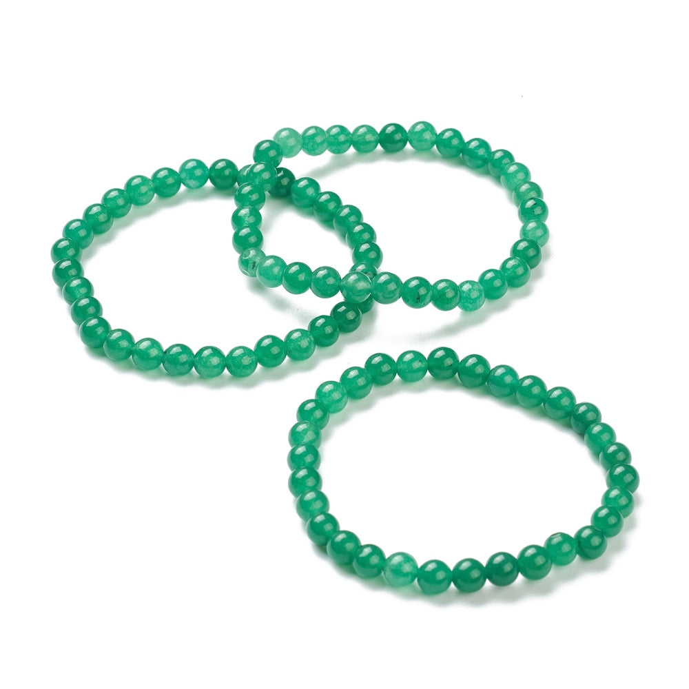 Green Aventurine Bracelet, 6mm, 5 Pieces in a Pack