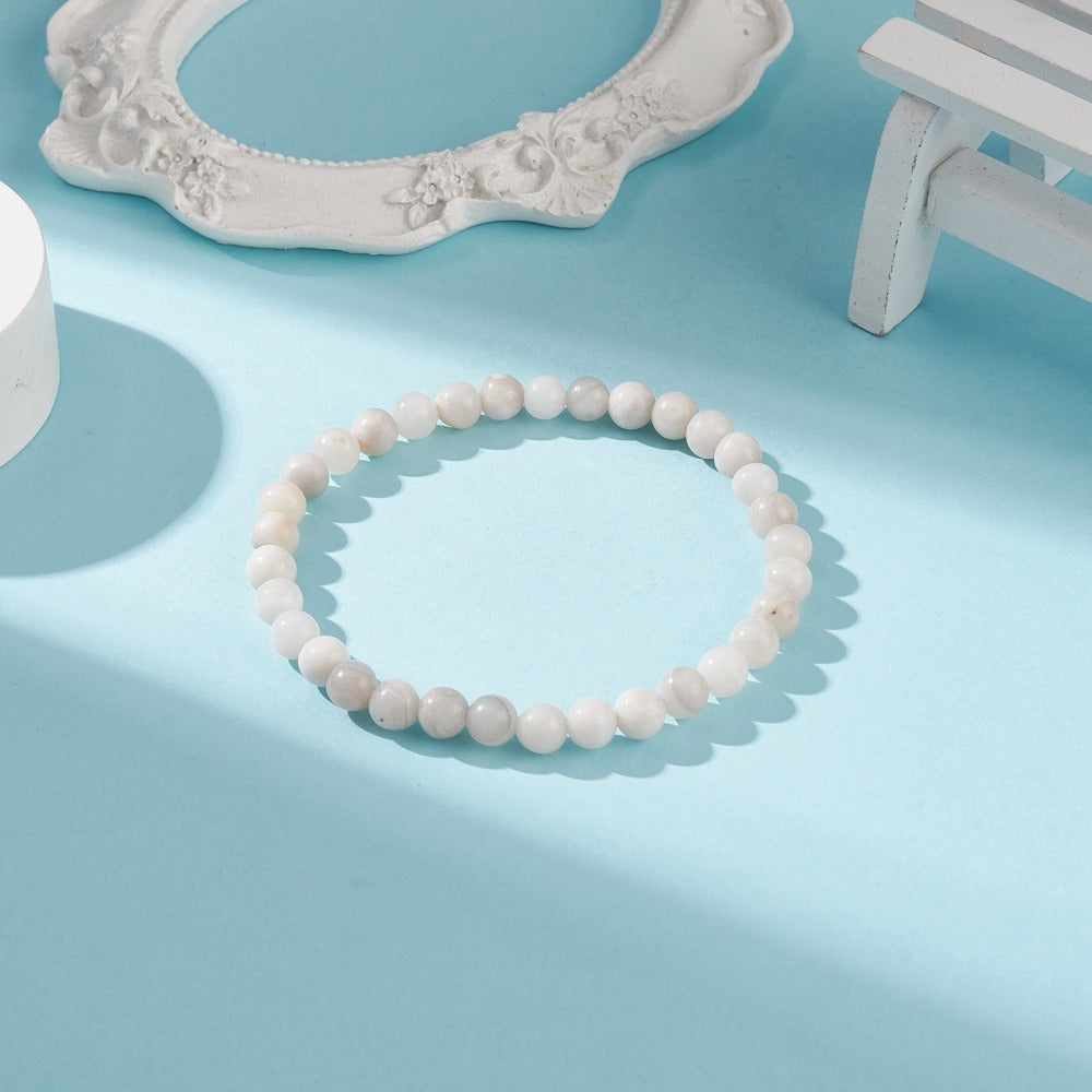 Crazy Agate Bracelet, 6mm, 5 Pieces in a Pack