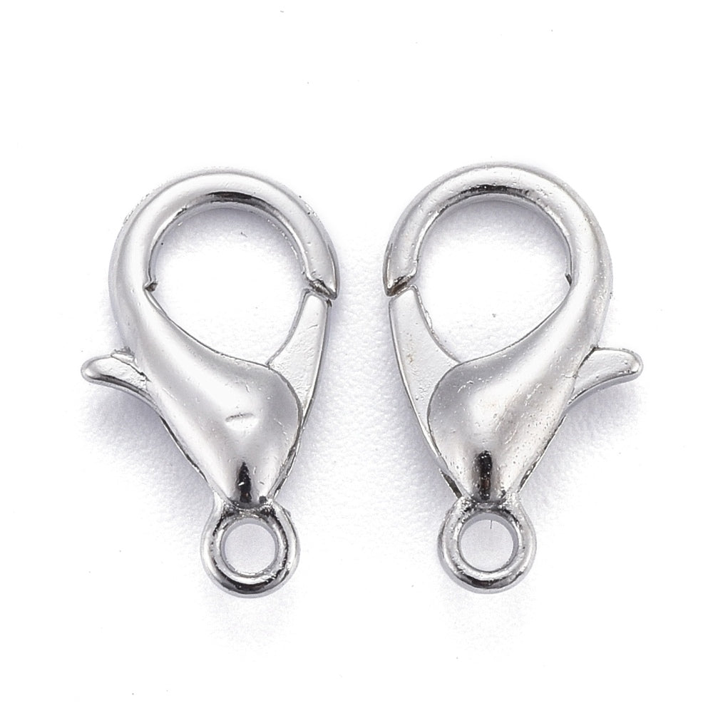 Zinc Alloy Lobster Claw Clasps, 12x6mm, Hole: 1.2mm, 200 Pieces In a Pack