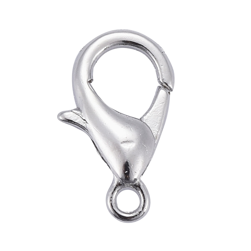 Zinc Alloy Lobster Claw Clasps, 12x6mm, Hole: 1.2mm, 200 Pieces In a Pack