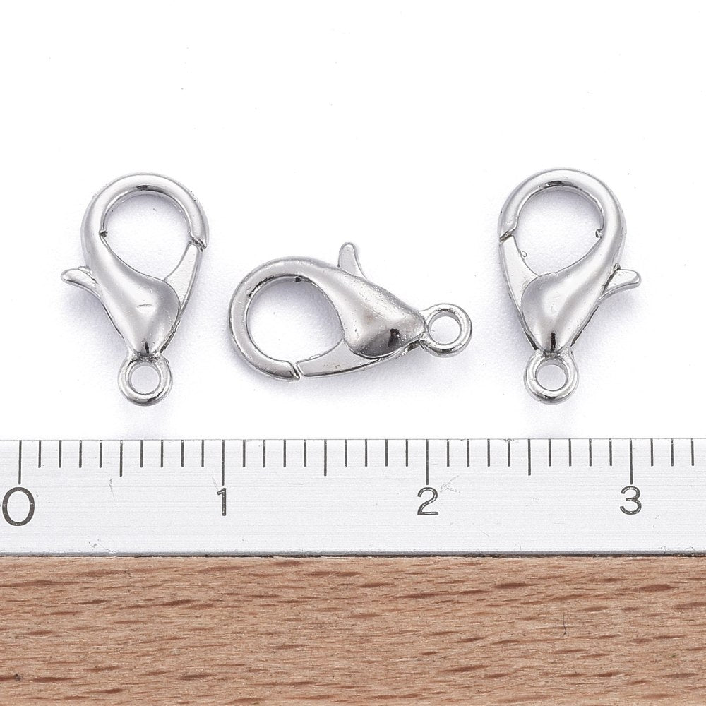 Zinc Alloy Lobster Claw Clasps, 12x6mm, Hole: 1.2mm, 200 Pieces In a Pack