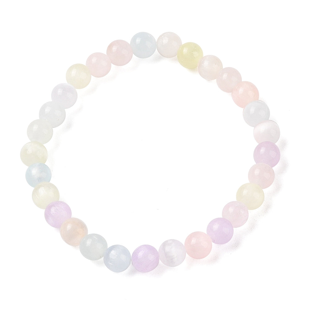 Selenite, Metal Free Bracelet, 8mm, 5 Pieces in a Pack