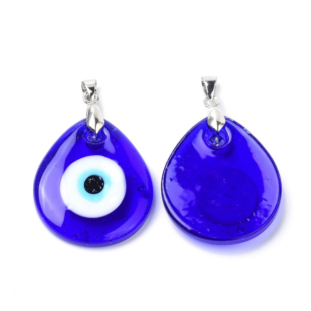 Evil Eye with Silver Chain, 5 Pieces in a Pack