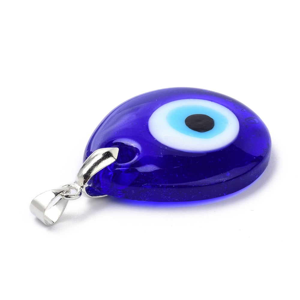 Evil Eye with Silver Chain, 5 Pieces in a Pack
