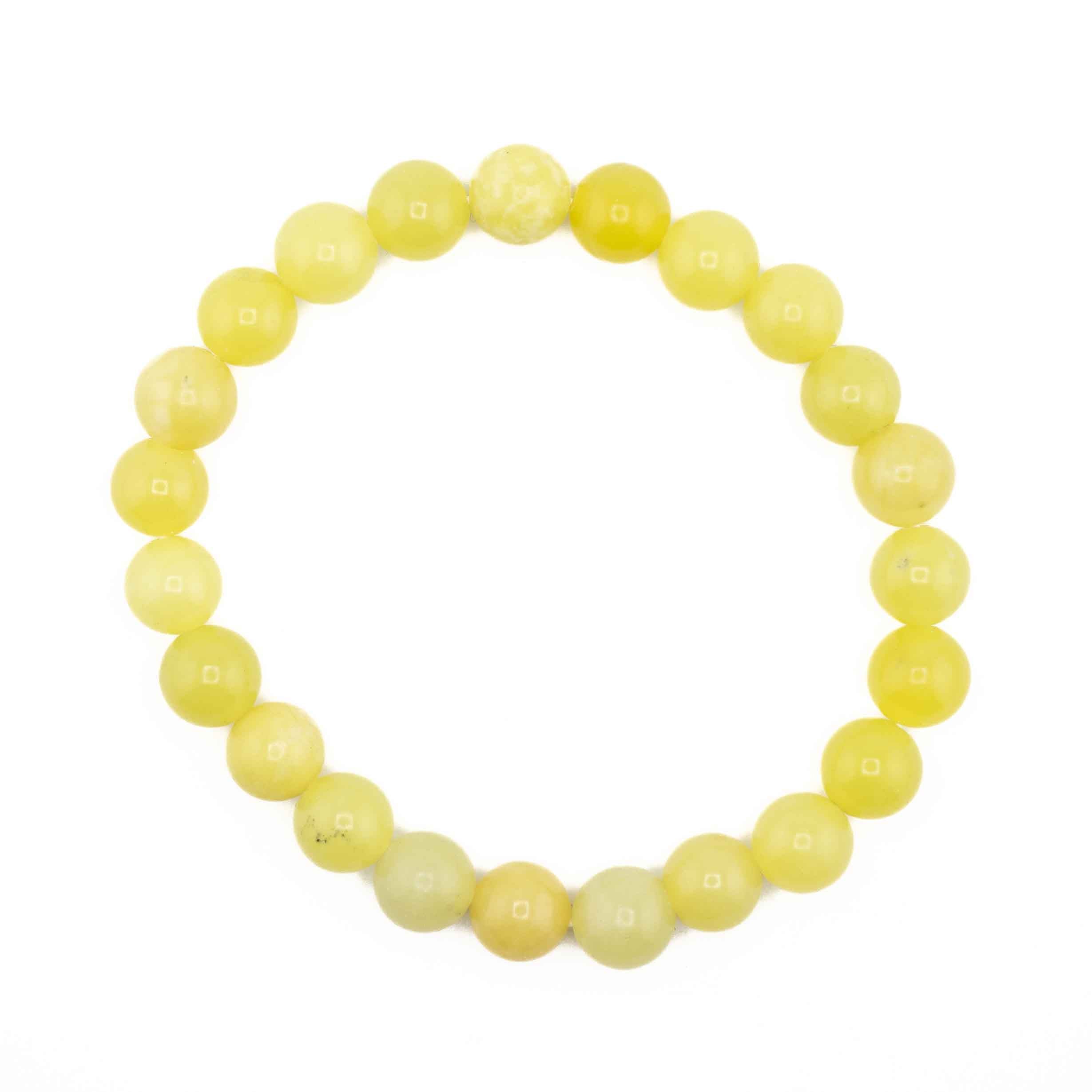 Jade (Lemon) Metal Free Bracelet, 8mm, 5 Pieces in a Pack