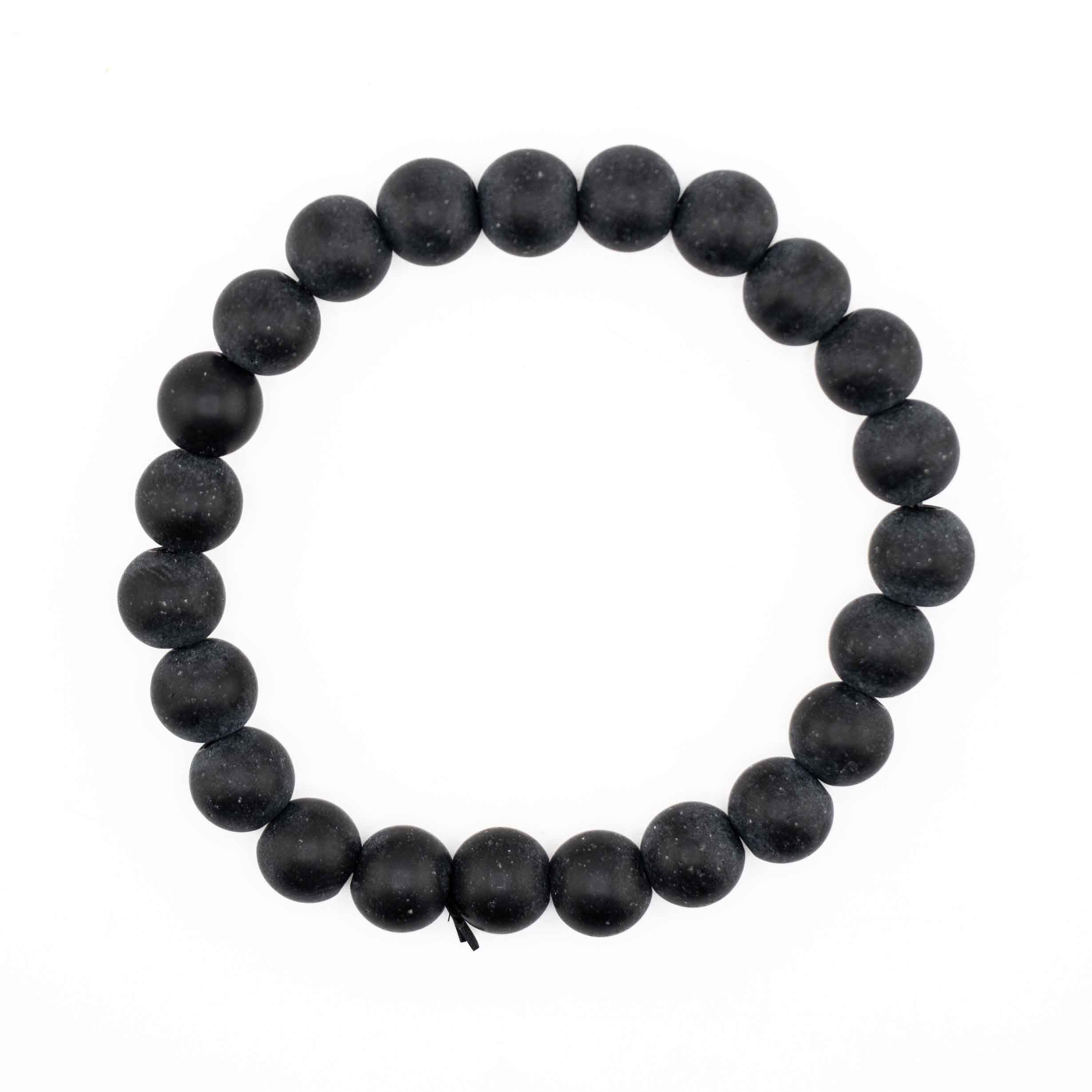 Jasper (Black), Metal Free Bracelet, 8mm, 5 Pieces in a Pack