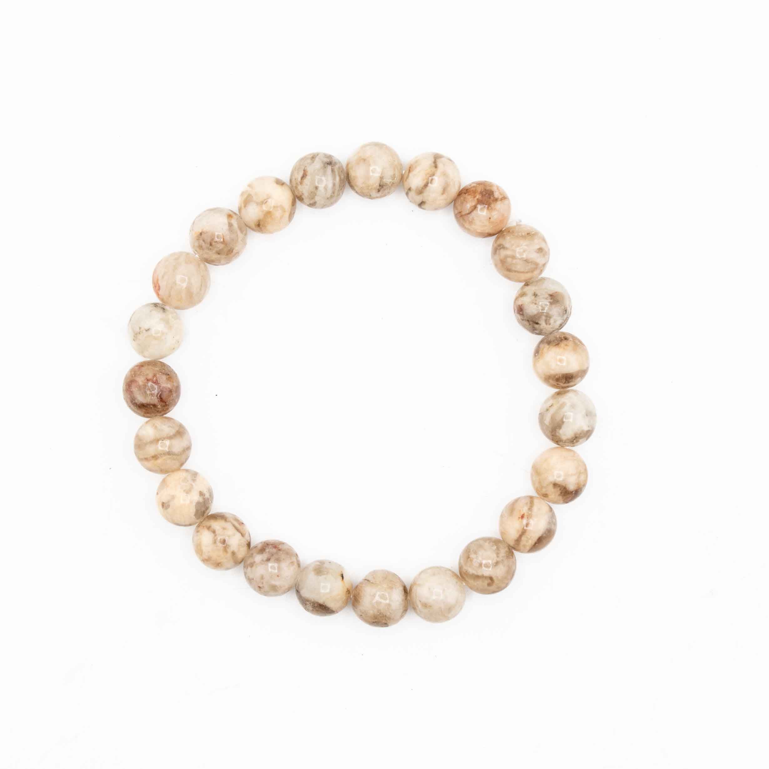 Jasper (Feldspar), Metal Free Bracelet, 8mm, 5 Pieces in a Pack