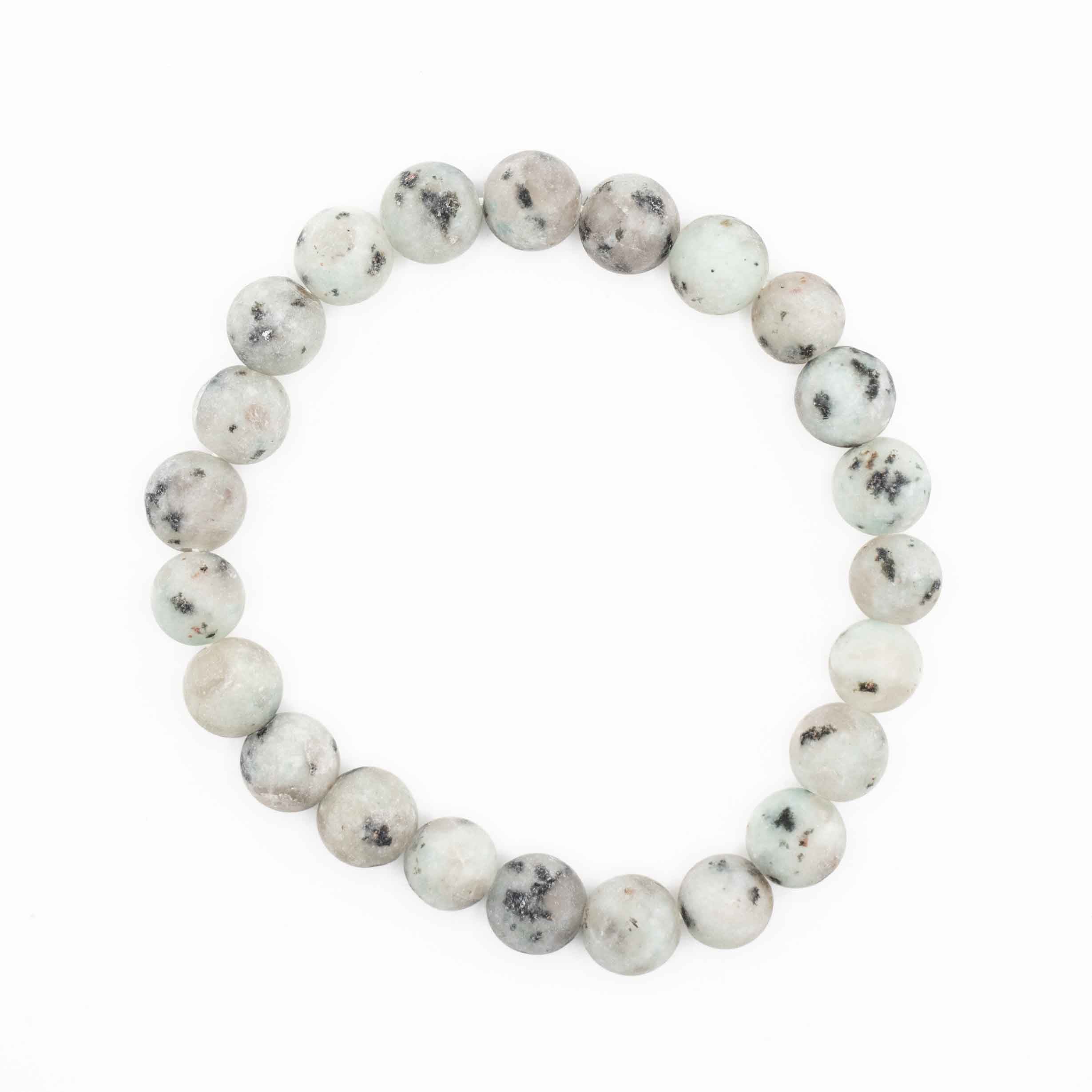 Jasper (Sesame, Kiwi), Metal Free Bracelet, 8mm, 5 Pieces in a Pack