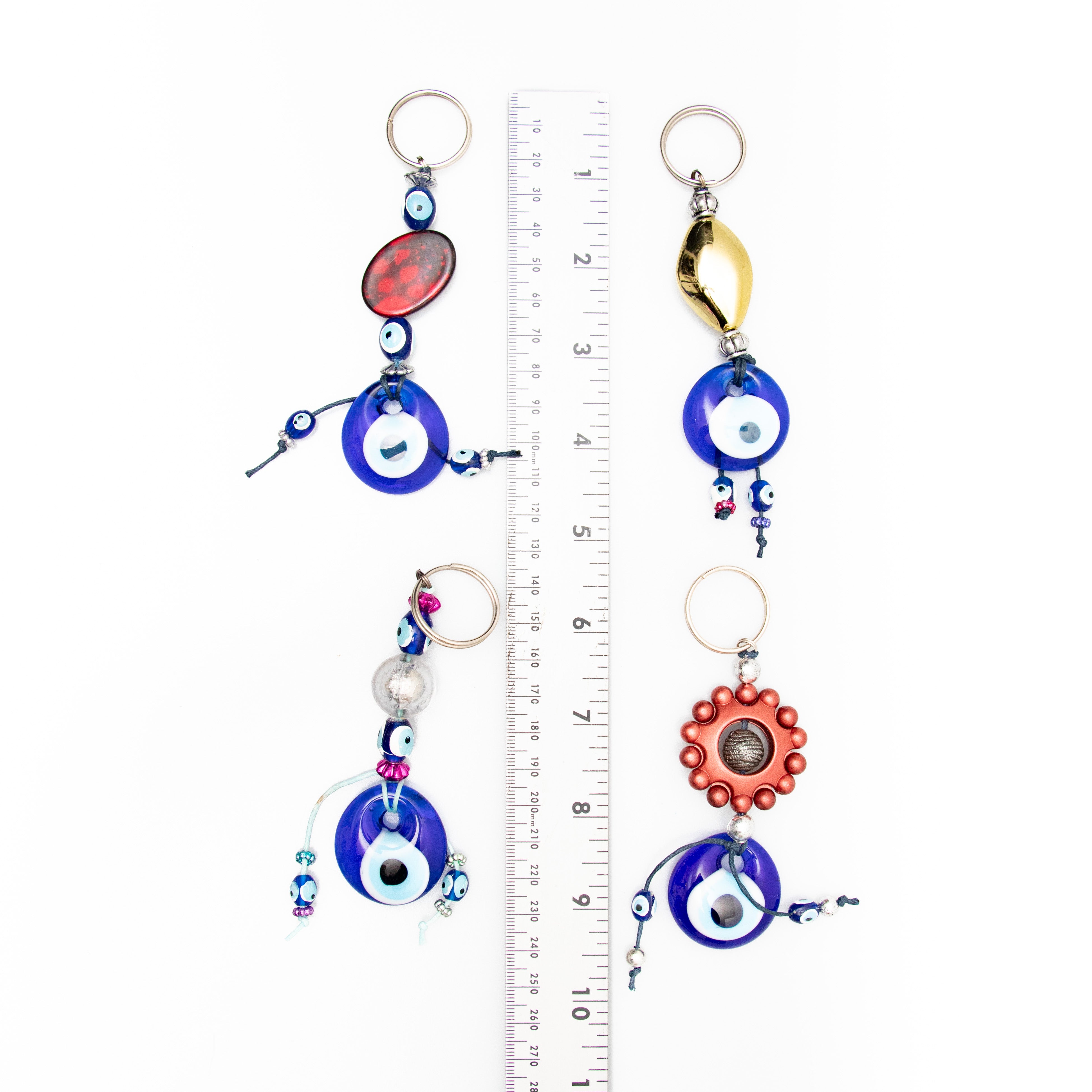 Evil Eye Key Chain with Assorted Figures, 10 Pieces in a Pack