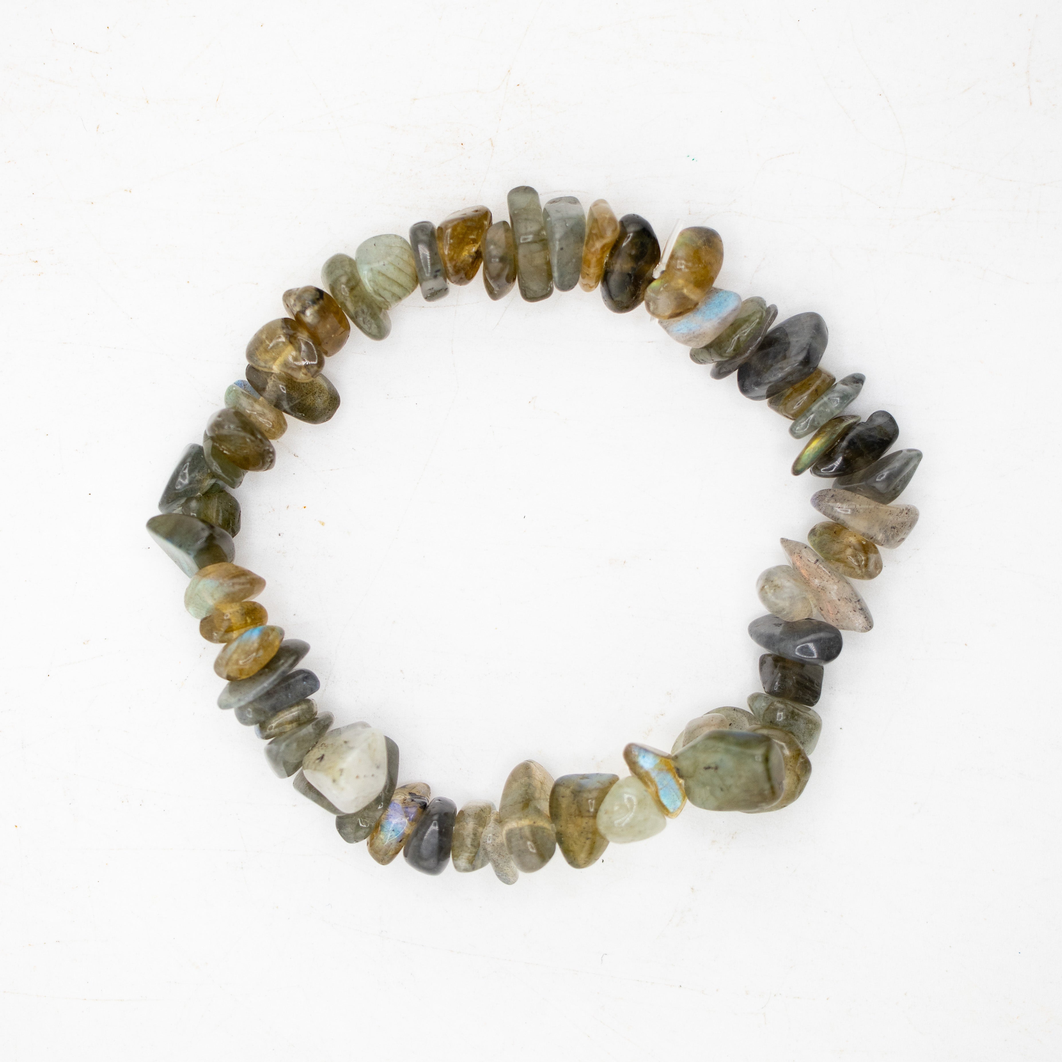 Labradorite Chipped Stone Bracelet, 5 Pieces in a Pack