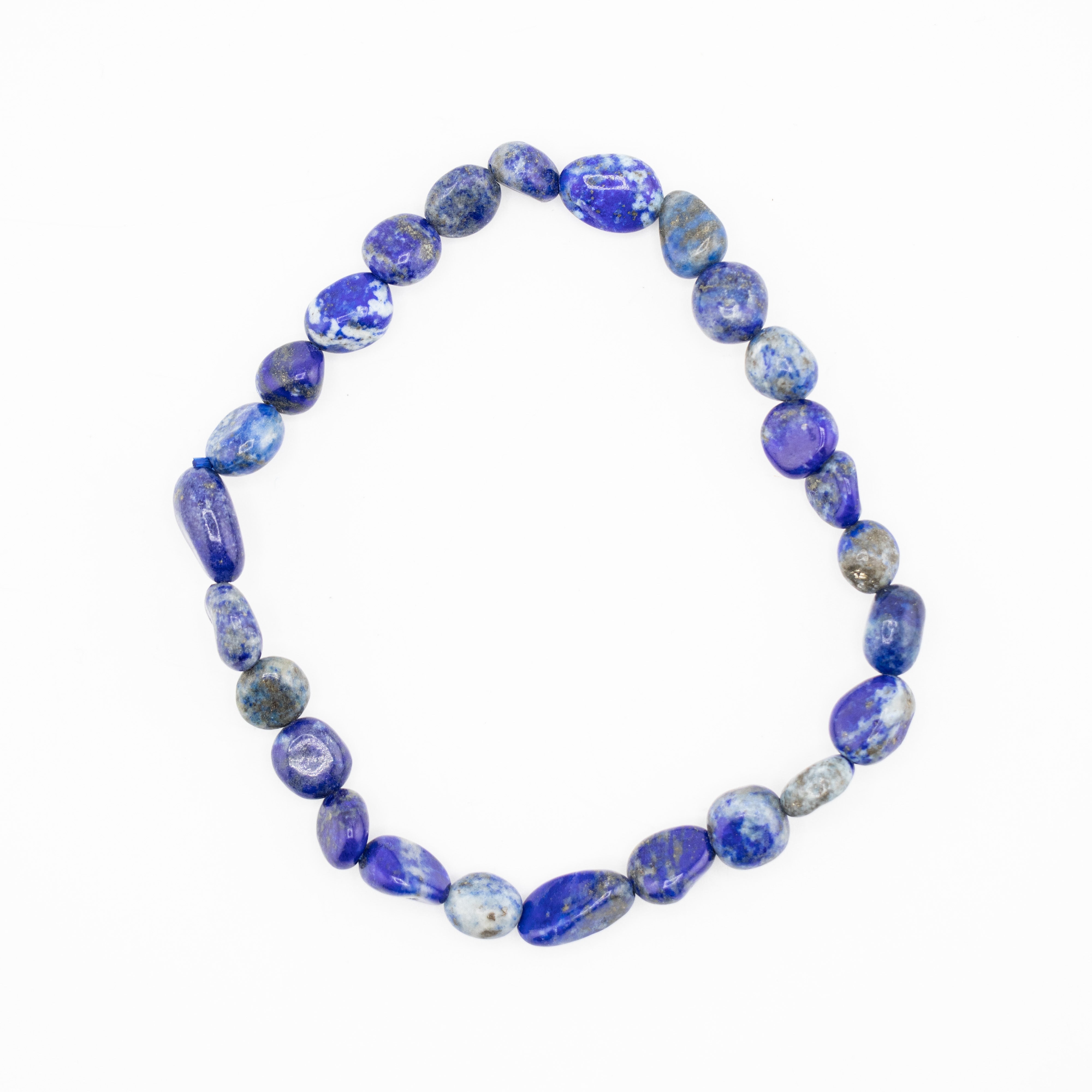 Lapis Lazuli Nugget Beads Bracelet, 6-8mm, 5 Pieces in a Pack