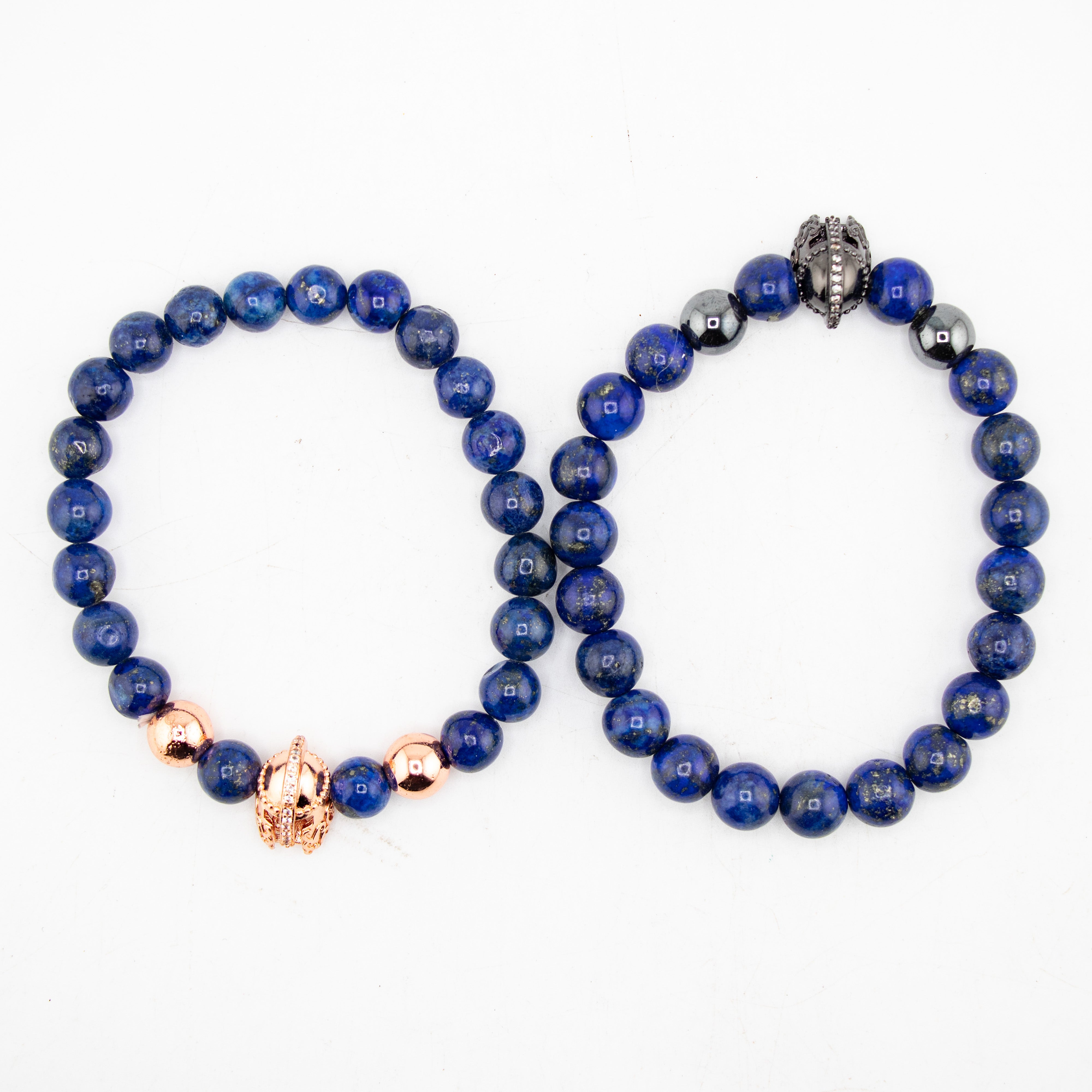 Lapis Lazuli Bracelet, 8mm, 5 Pieces in a Pack