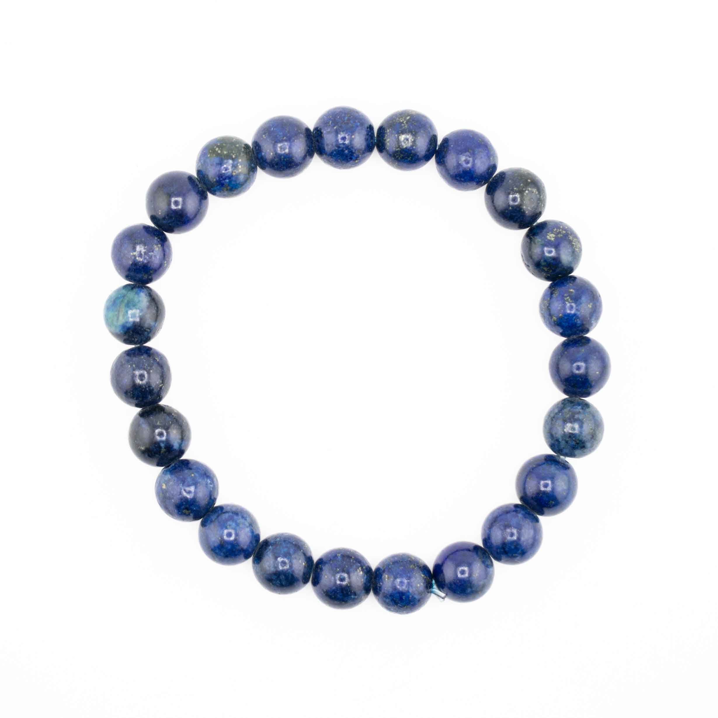 Lapis Lazuli B Quality, Metal Free Bracelet, 8mm, 5 Pieces in a Pack