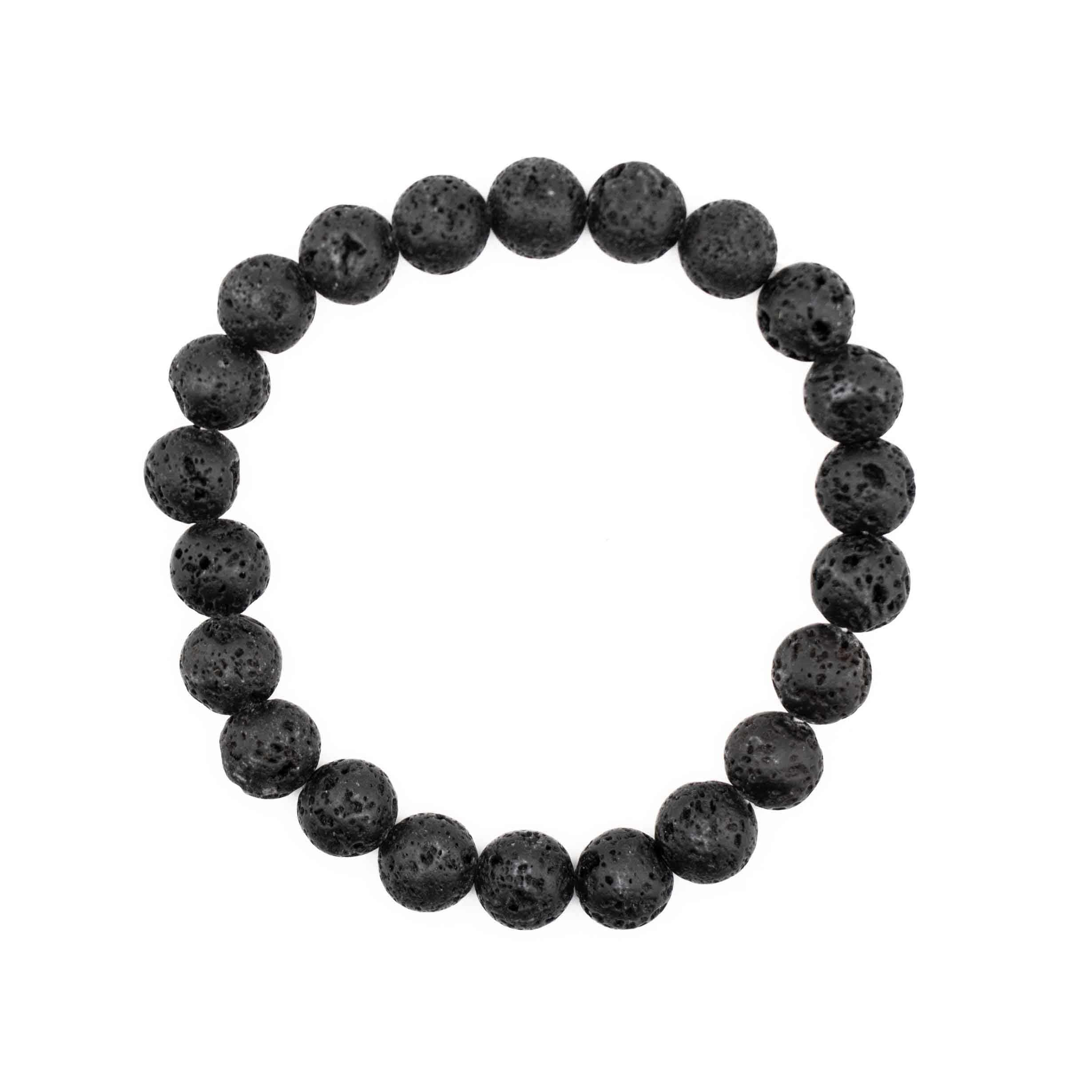 Lava Stone, Metal Free Bracelet, 8mm, 5 Pieces in a Pack