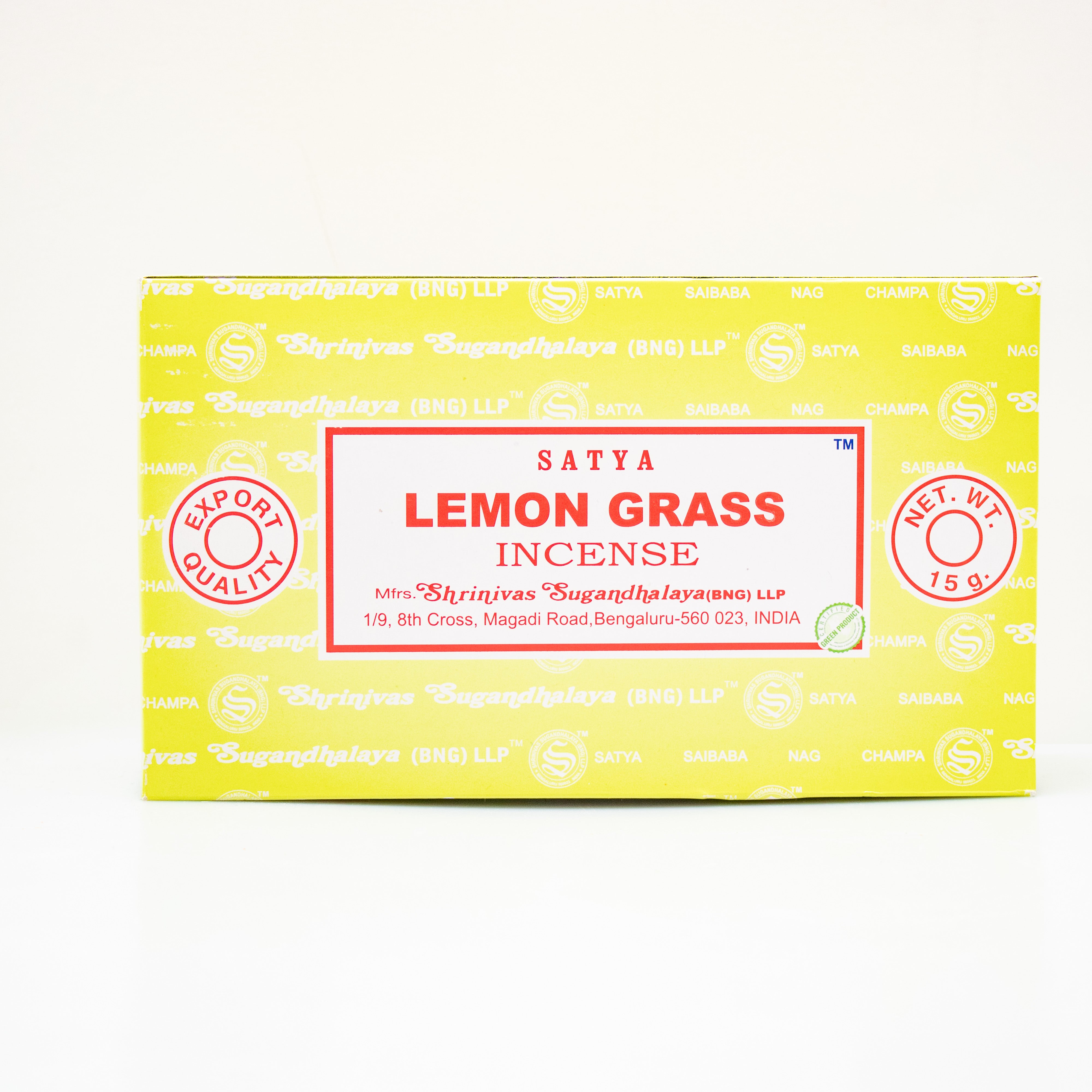 Satya Lemon Grass, Incense Sticks, 15 grams in one Pack, 12 Pack Box