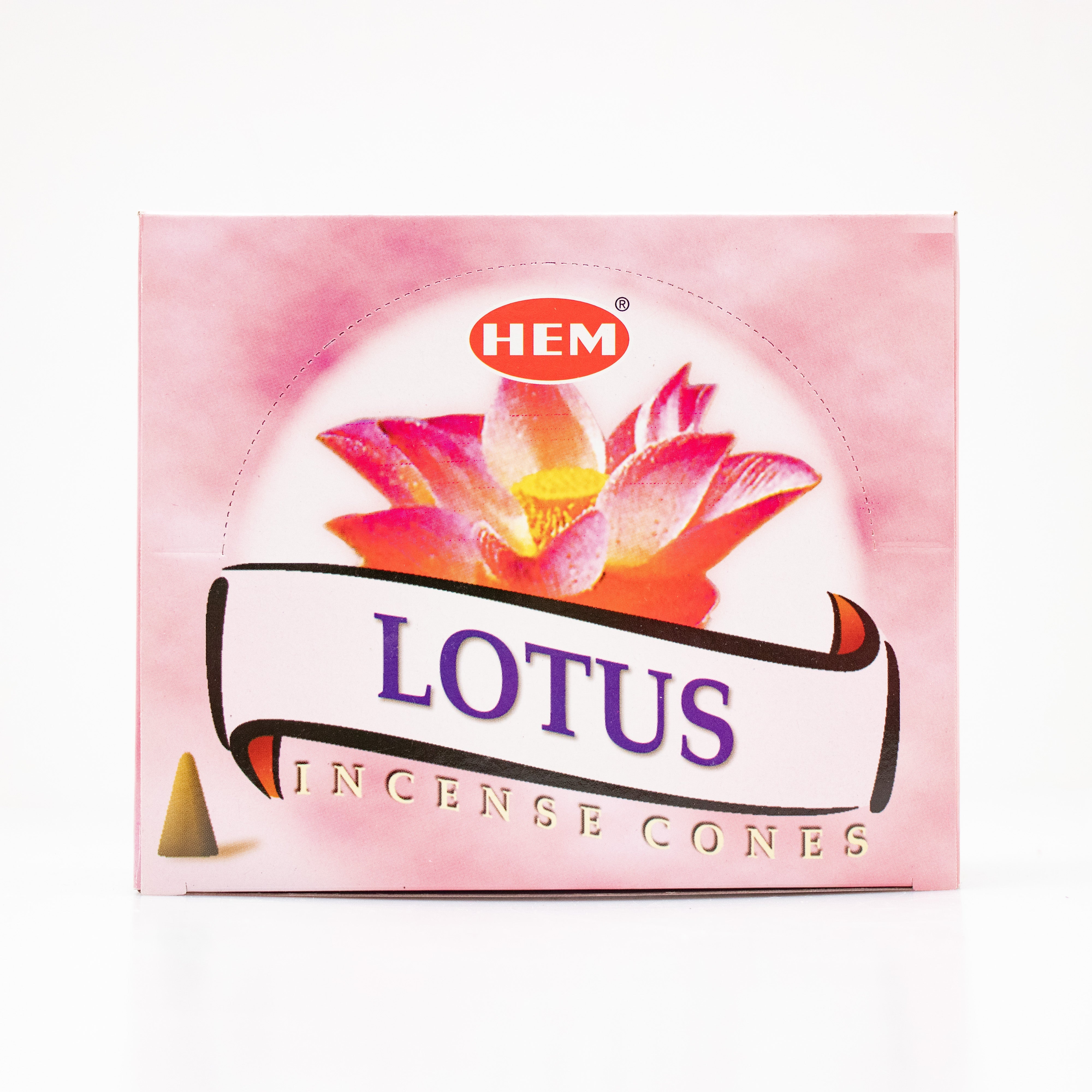 Hem Lotus, Incense Cone, 24 grams in one Pack, 12 Pack Box