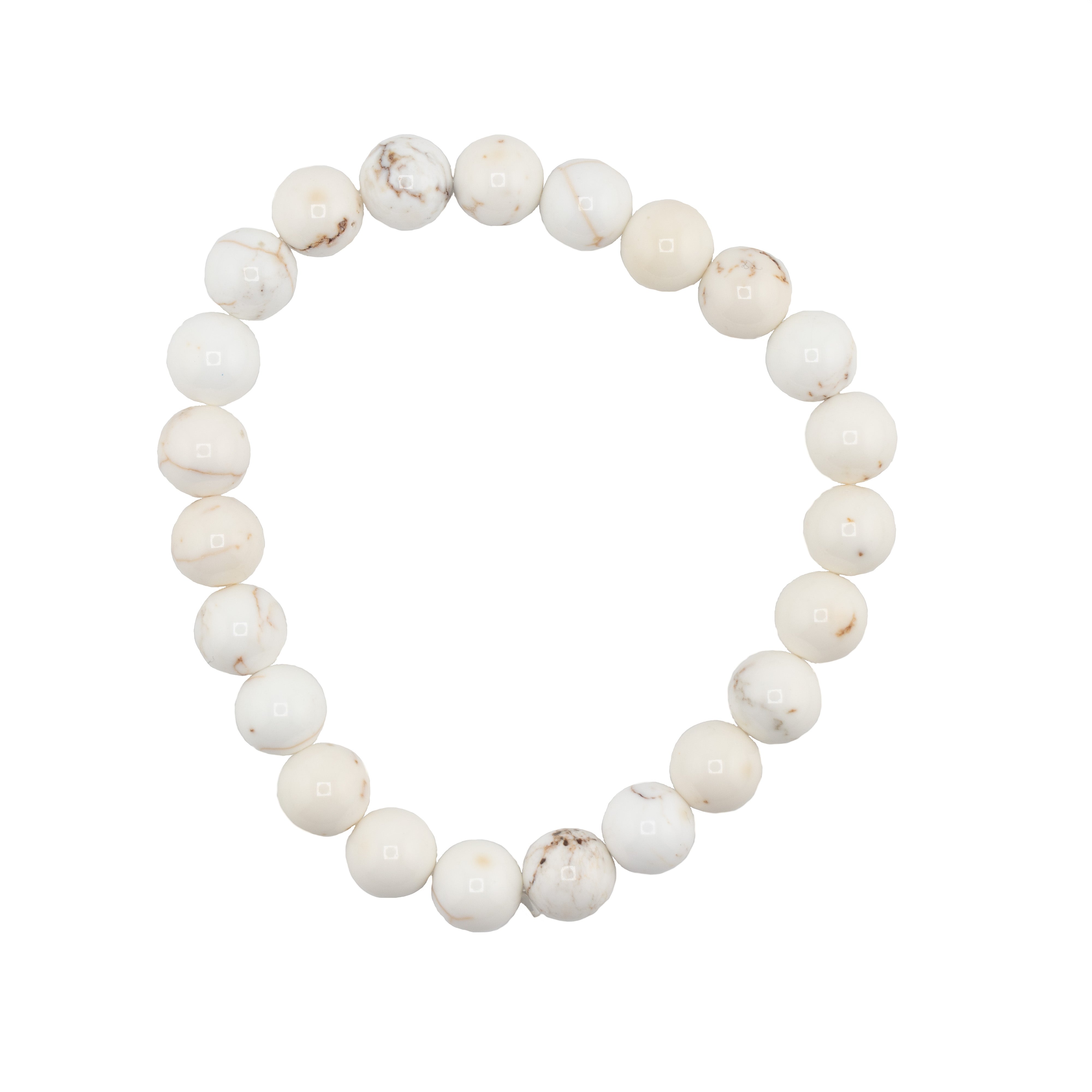 Magnesite, Metal Free Bracelet, 8mm, 5 Pieces in a Pack