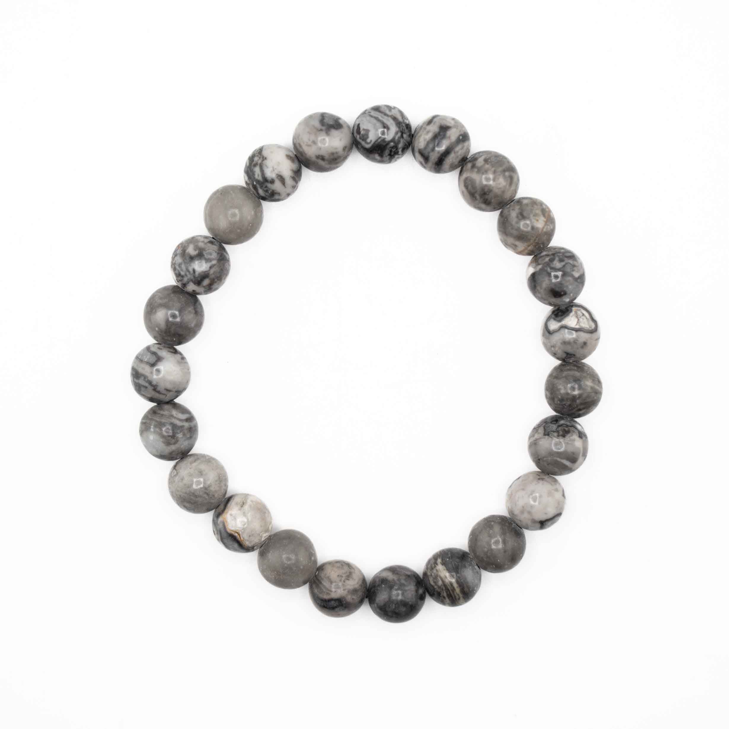 Map Stone, Metal Free Bracelet, 8mm, 5 Pieces in a Pack