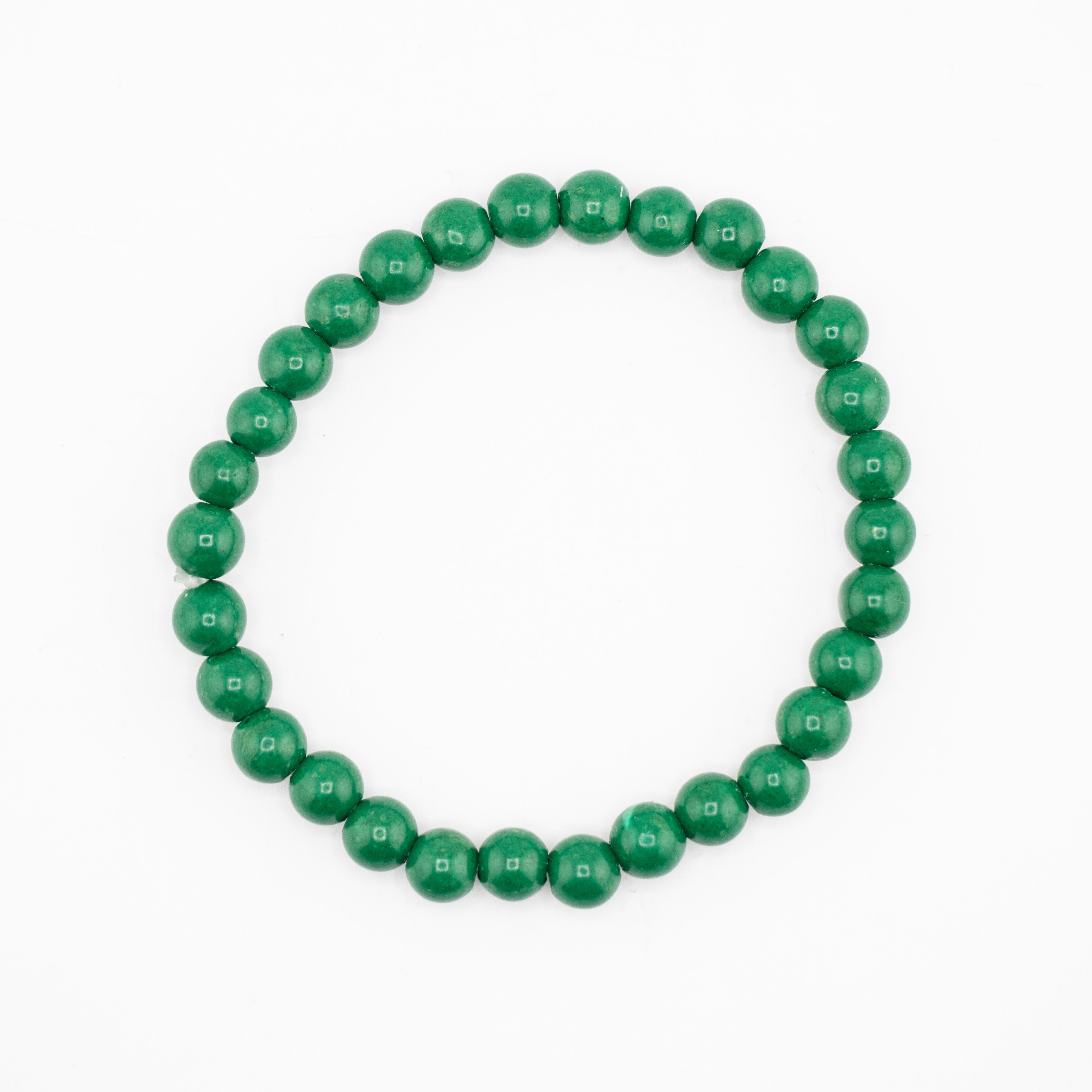 Mashan Jade Bracelet, 6mm, 5 Pieces in a Pack