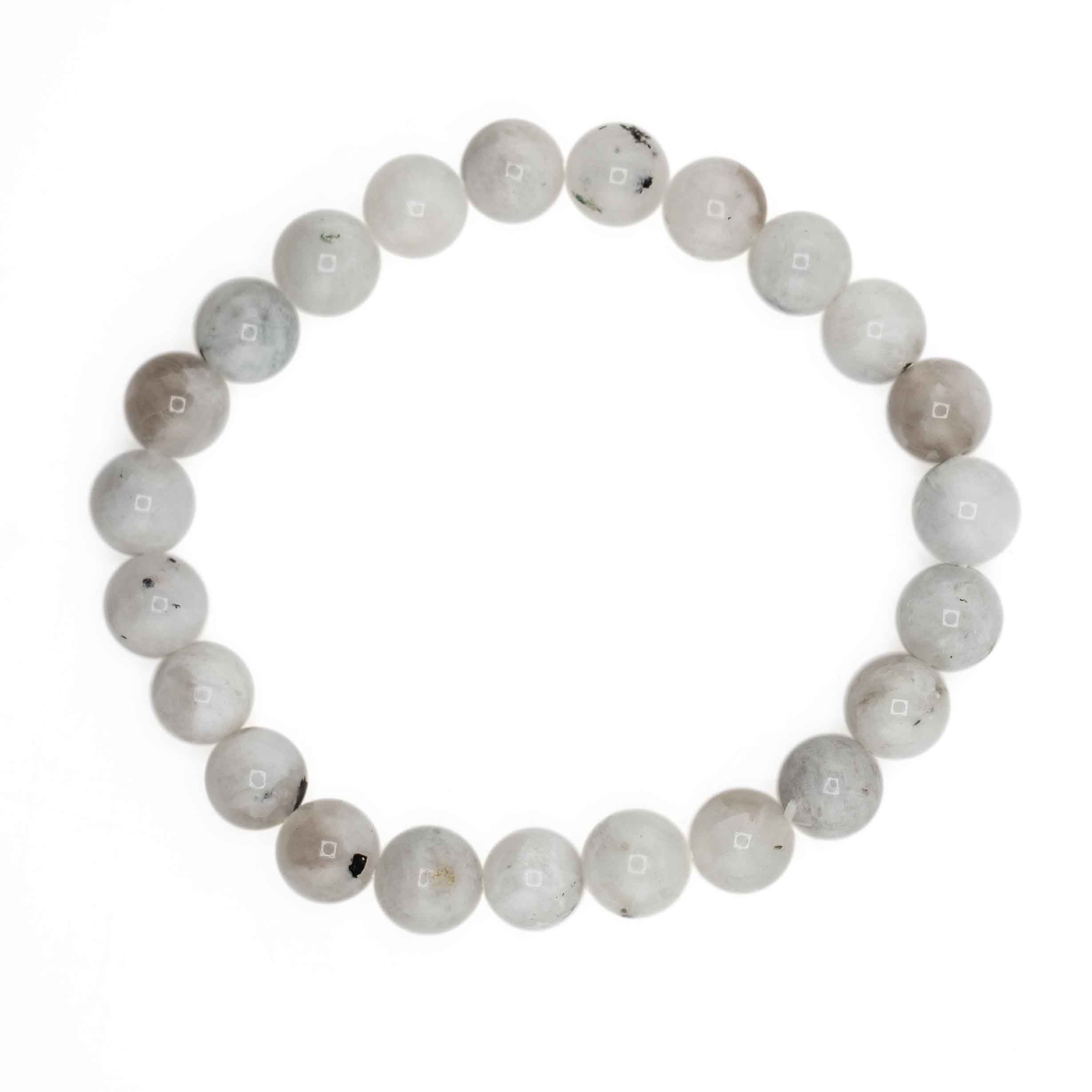 Moonstone (Rainbow), Metal Free Bracelet, 8mm, 5 Pieces in a Pack