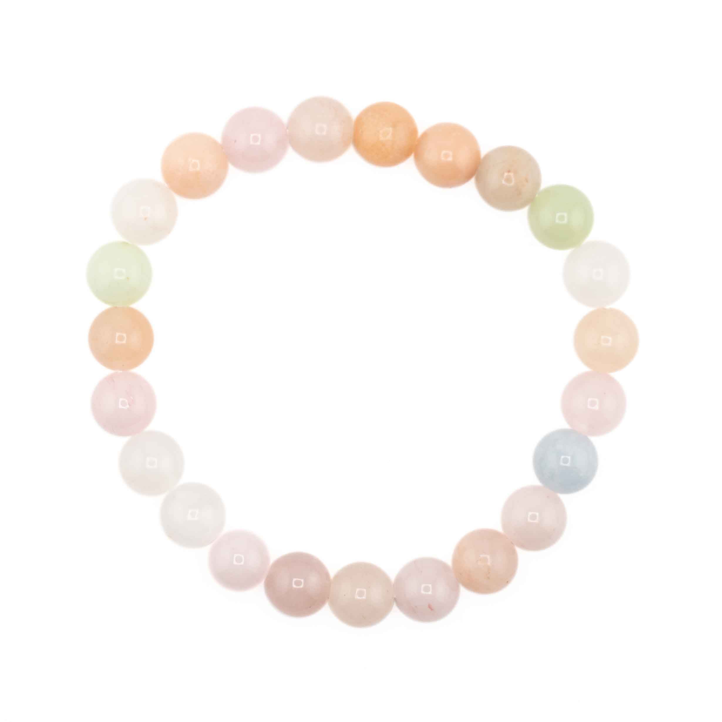 Morganite, Metal Free Bracelet, 8mm, 5 Pieces in a Pack