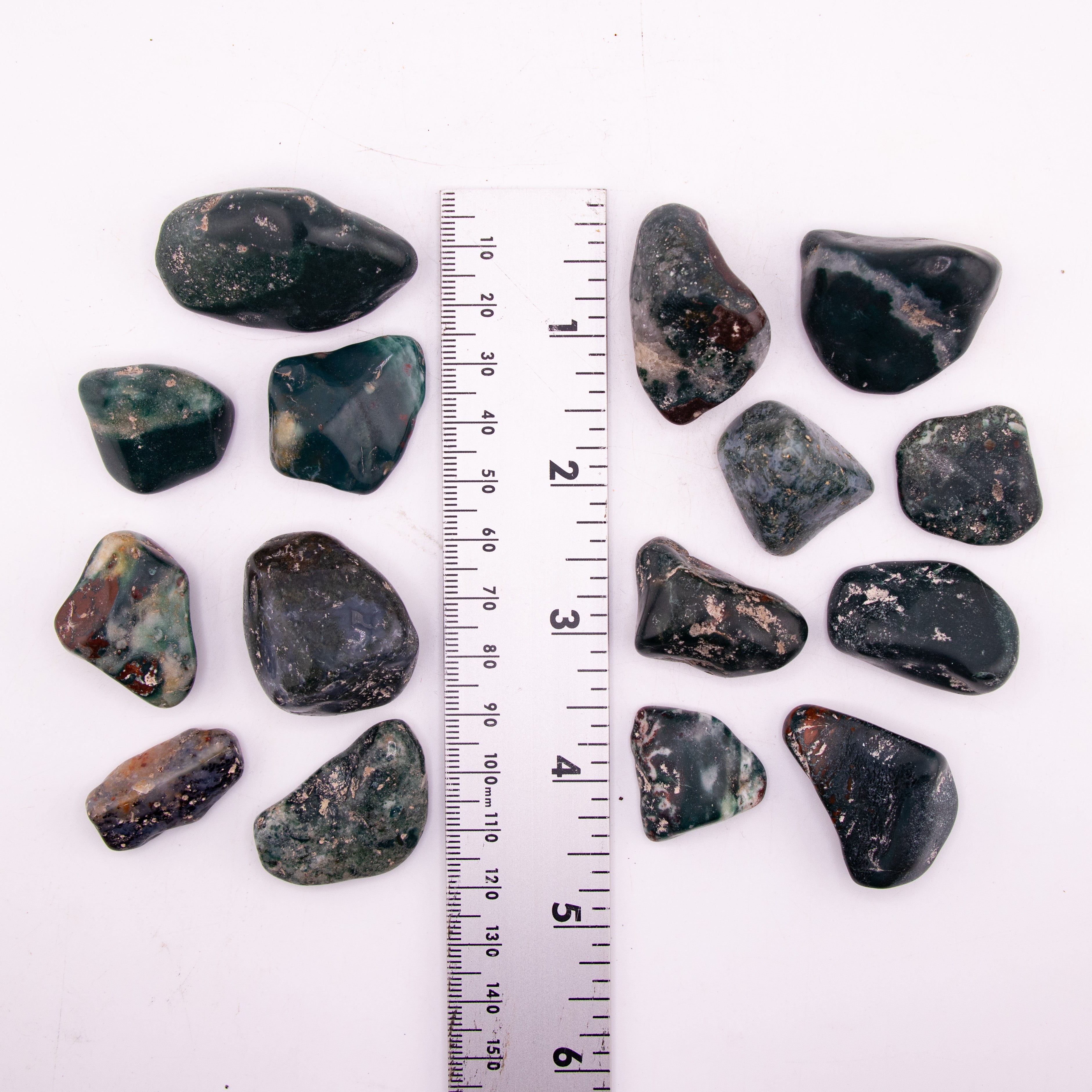 Moss Agate Tumbled Stone, 2-3cm, 1 Lb