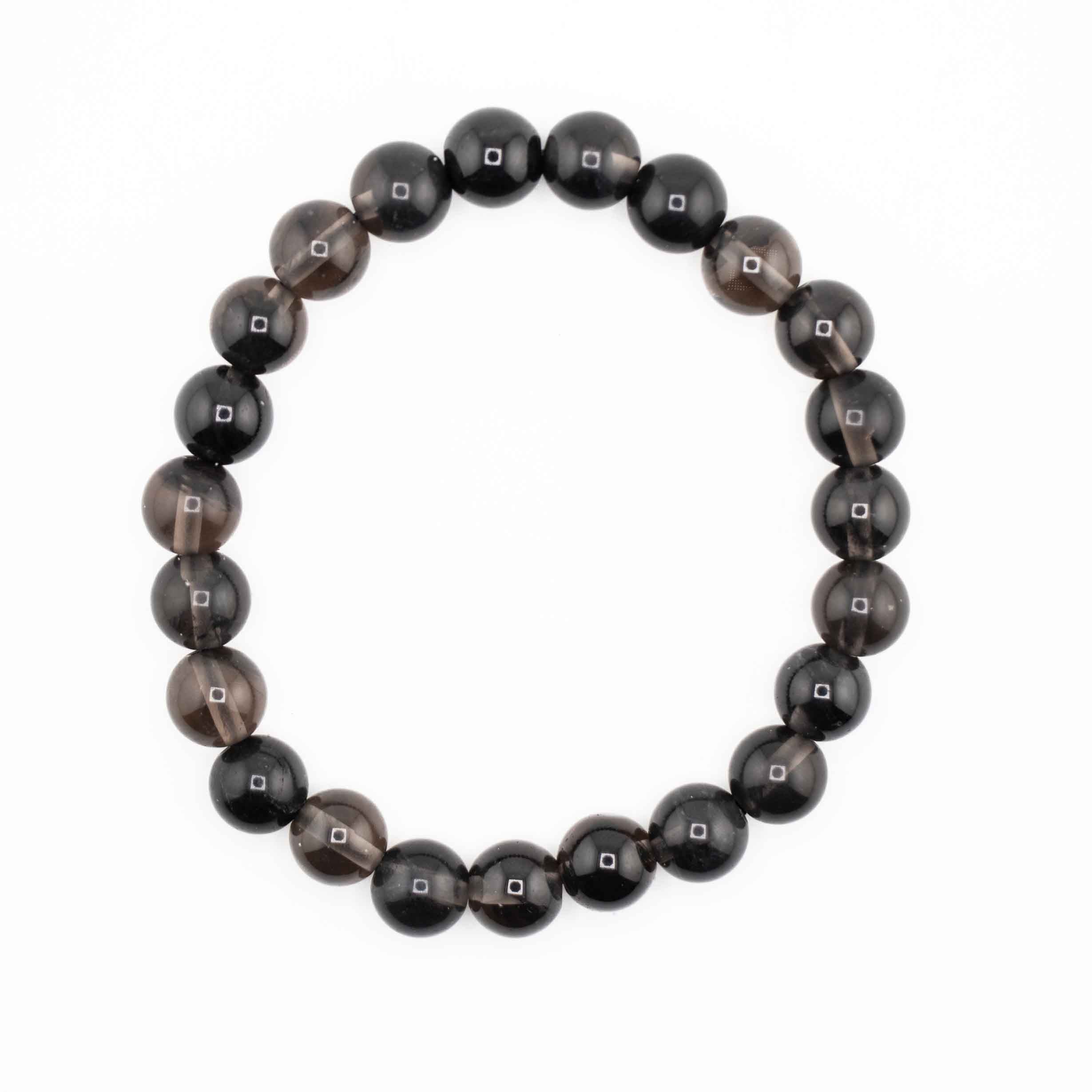 Obsidian (Ice), Metal Free Bracelet, 8mm, 5 Pieces in a Pack