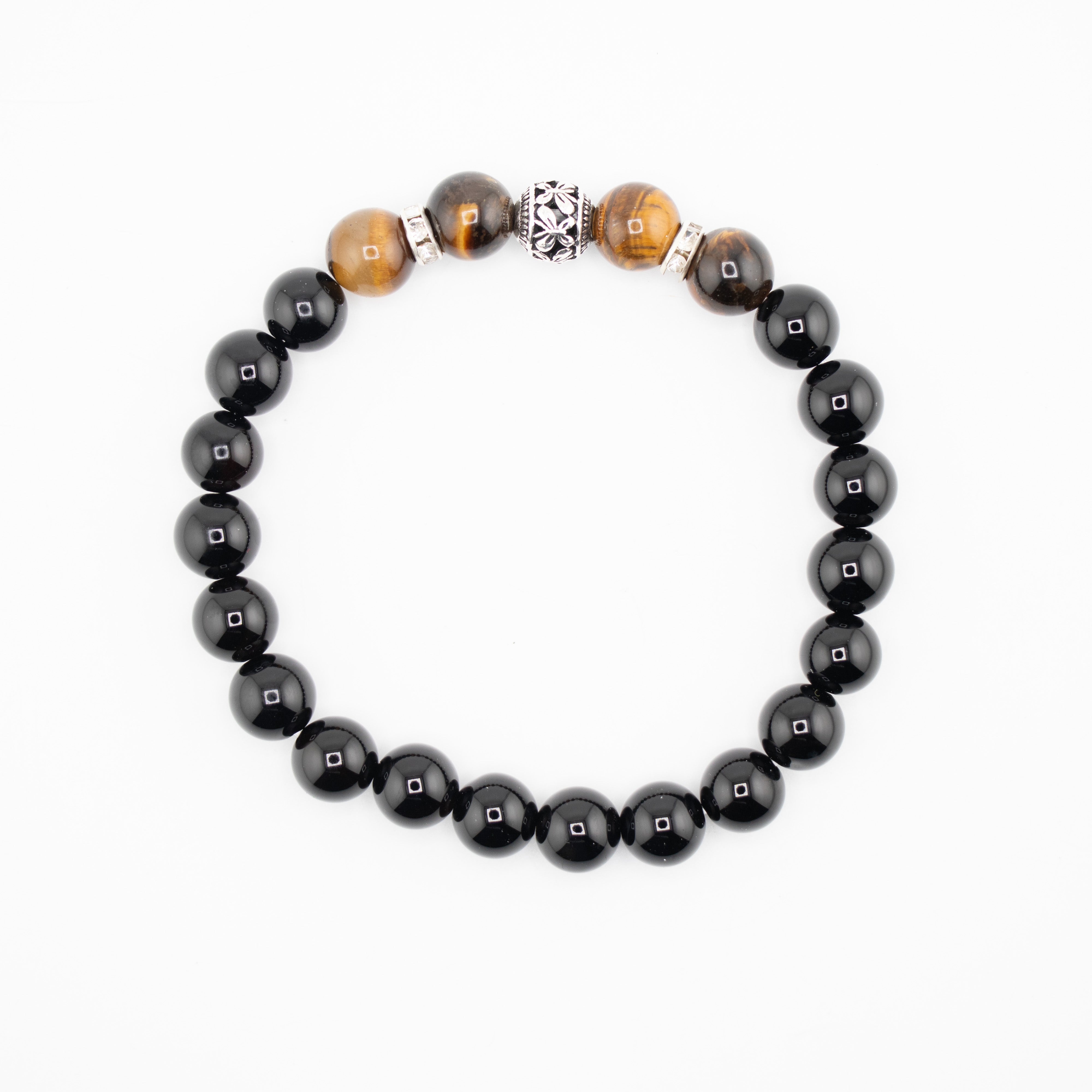 Onyx & Tiger Eye Bracelet, 8mm, 5 Pieces in a Pack