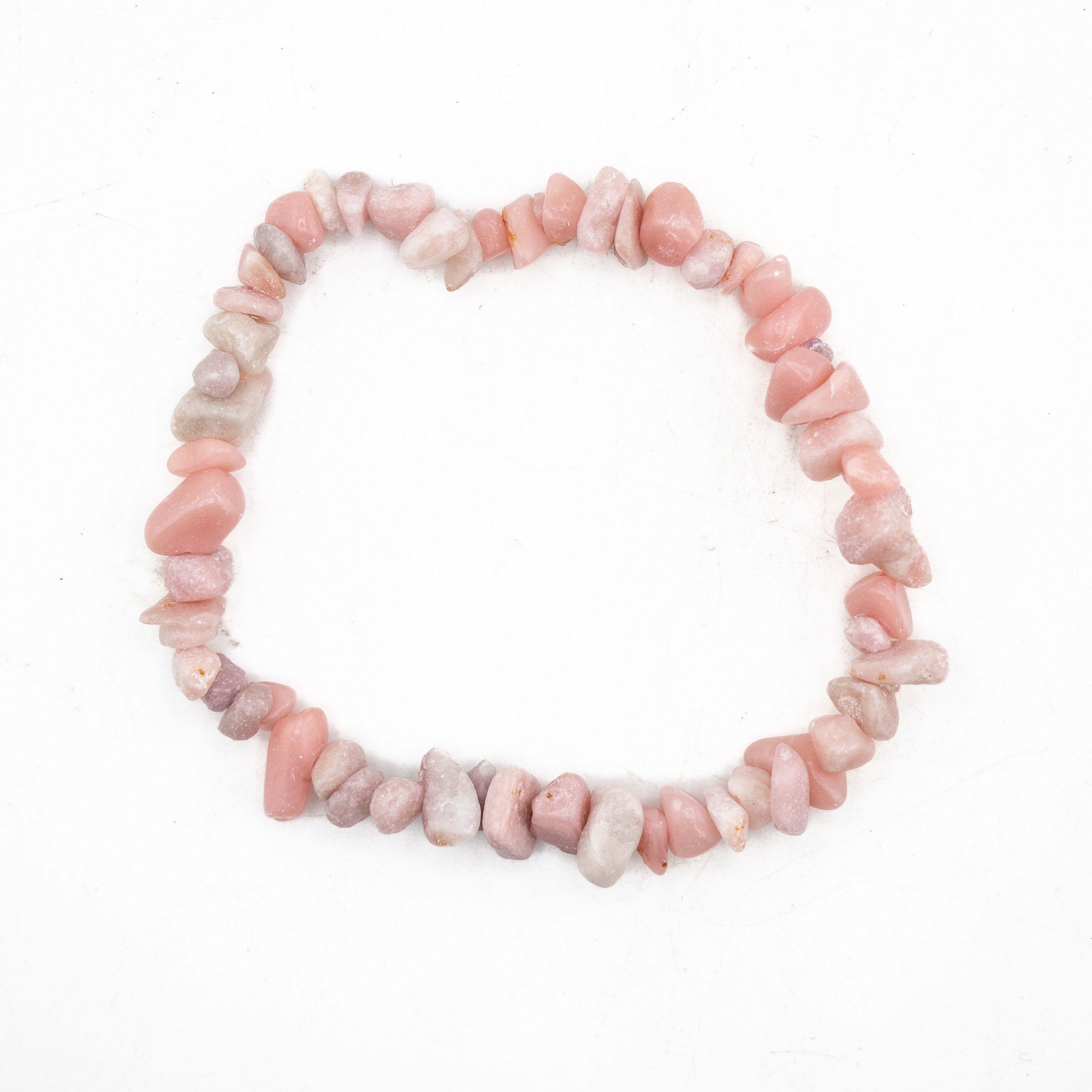 Pink Opal Chipped Stone Bracelet, 5 Pieces in a Pack