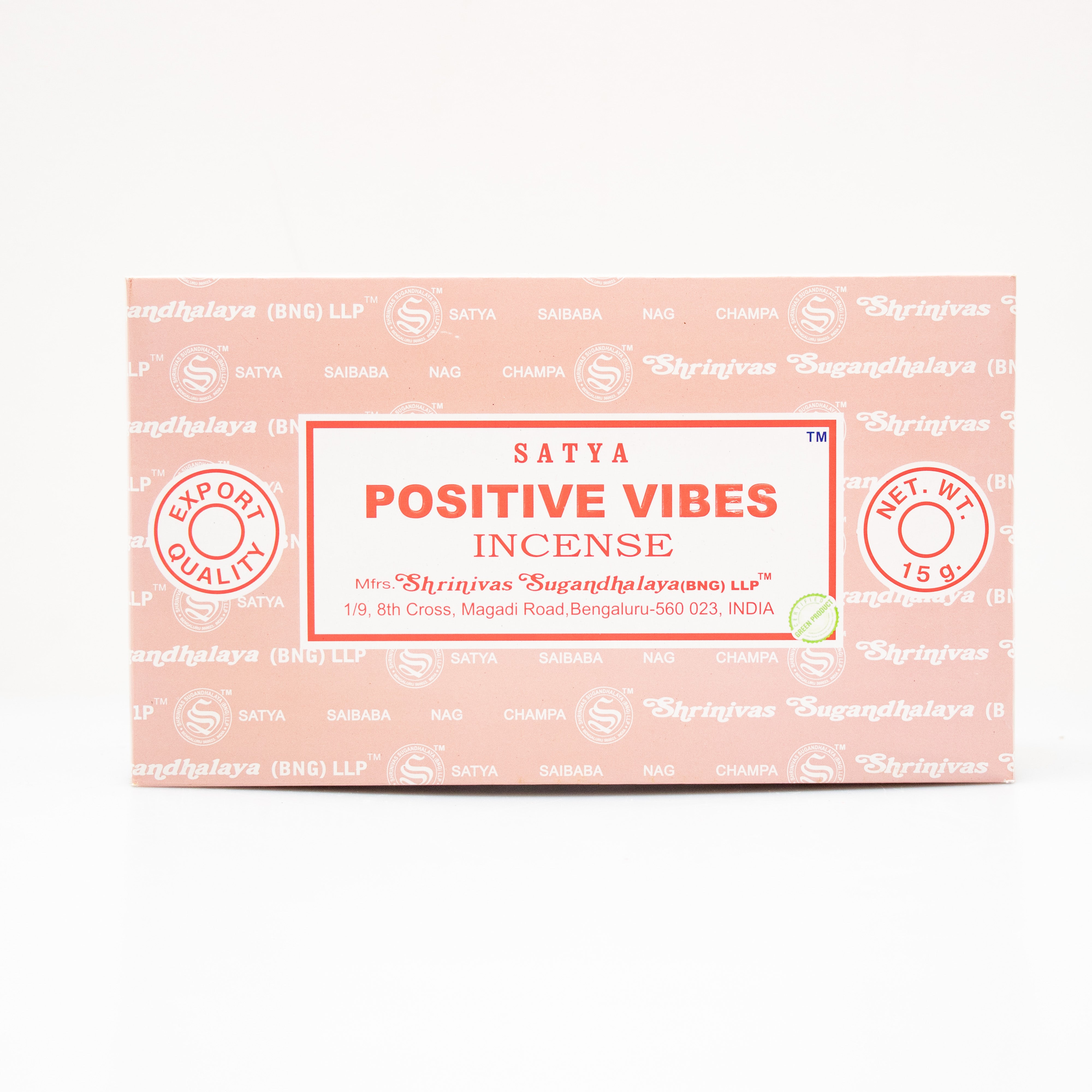 Satya Positive Vibes, Incense Sticks, 15 grams in one Pack, 12 Pack Box