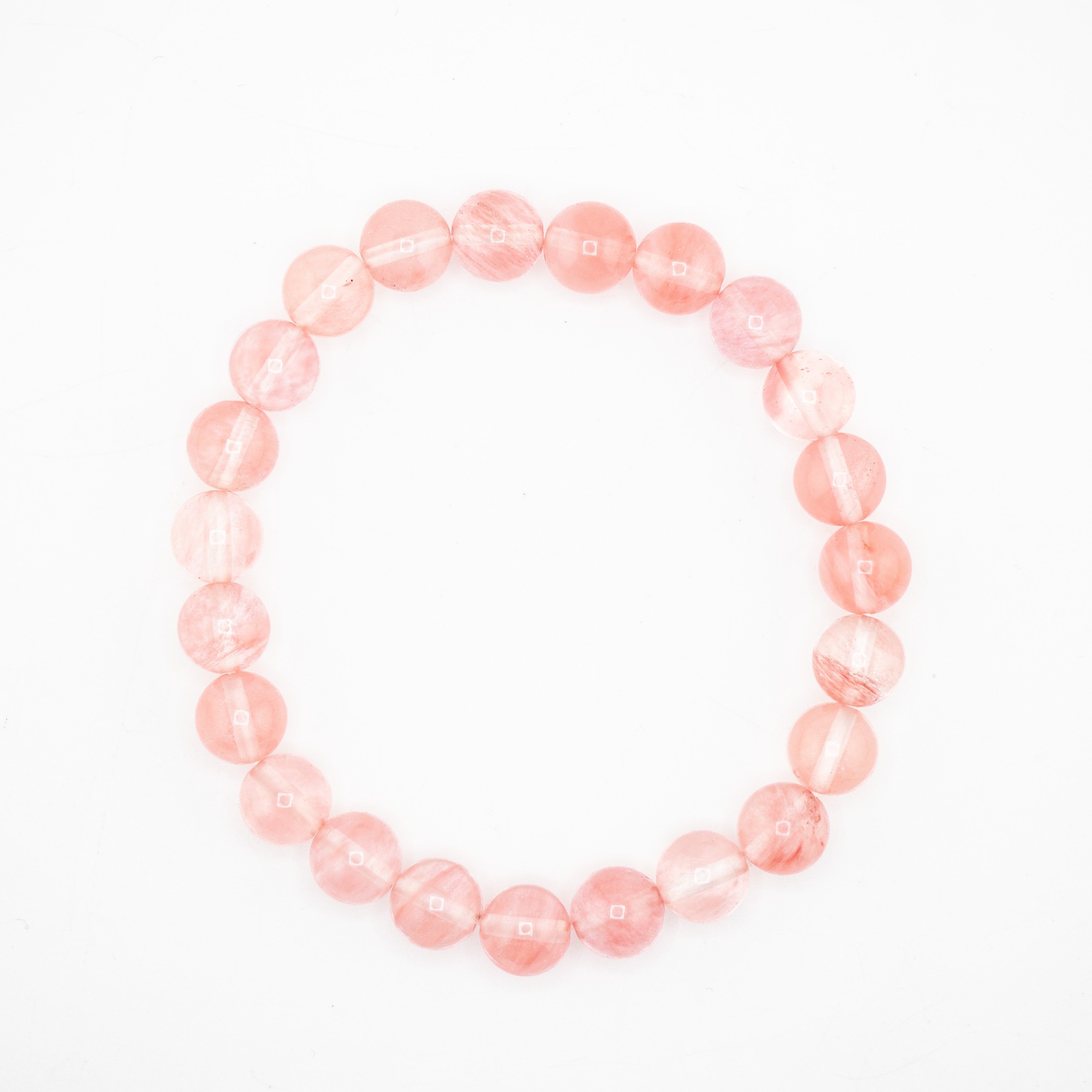 Quartz (Cherry), Metal Free Bracelet, 8mm, 5 Pieces in a Pack