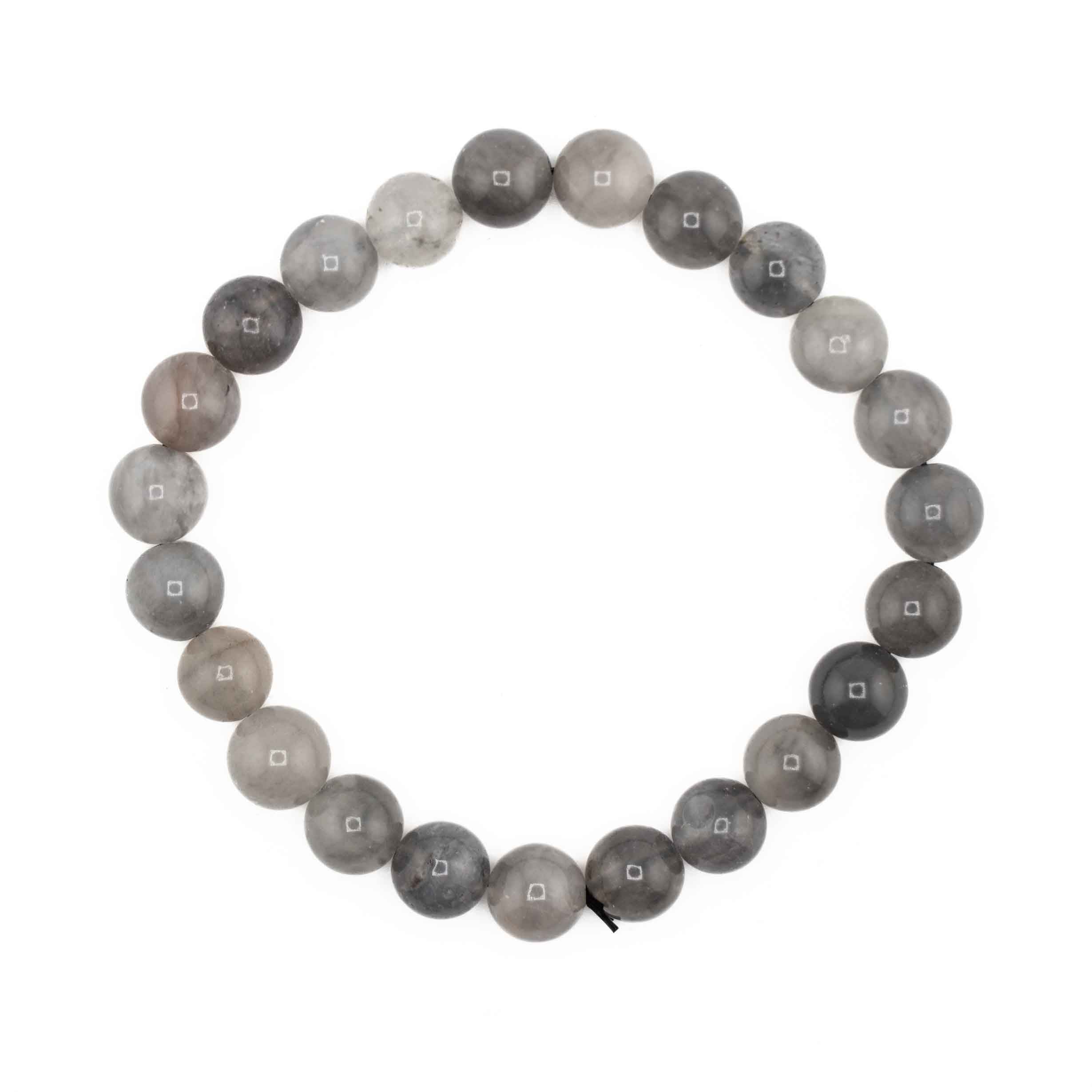 Quartz (Cloudy), Metal Free Bracelet, 8mm, 5 Pieces in a Pack