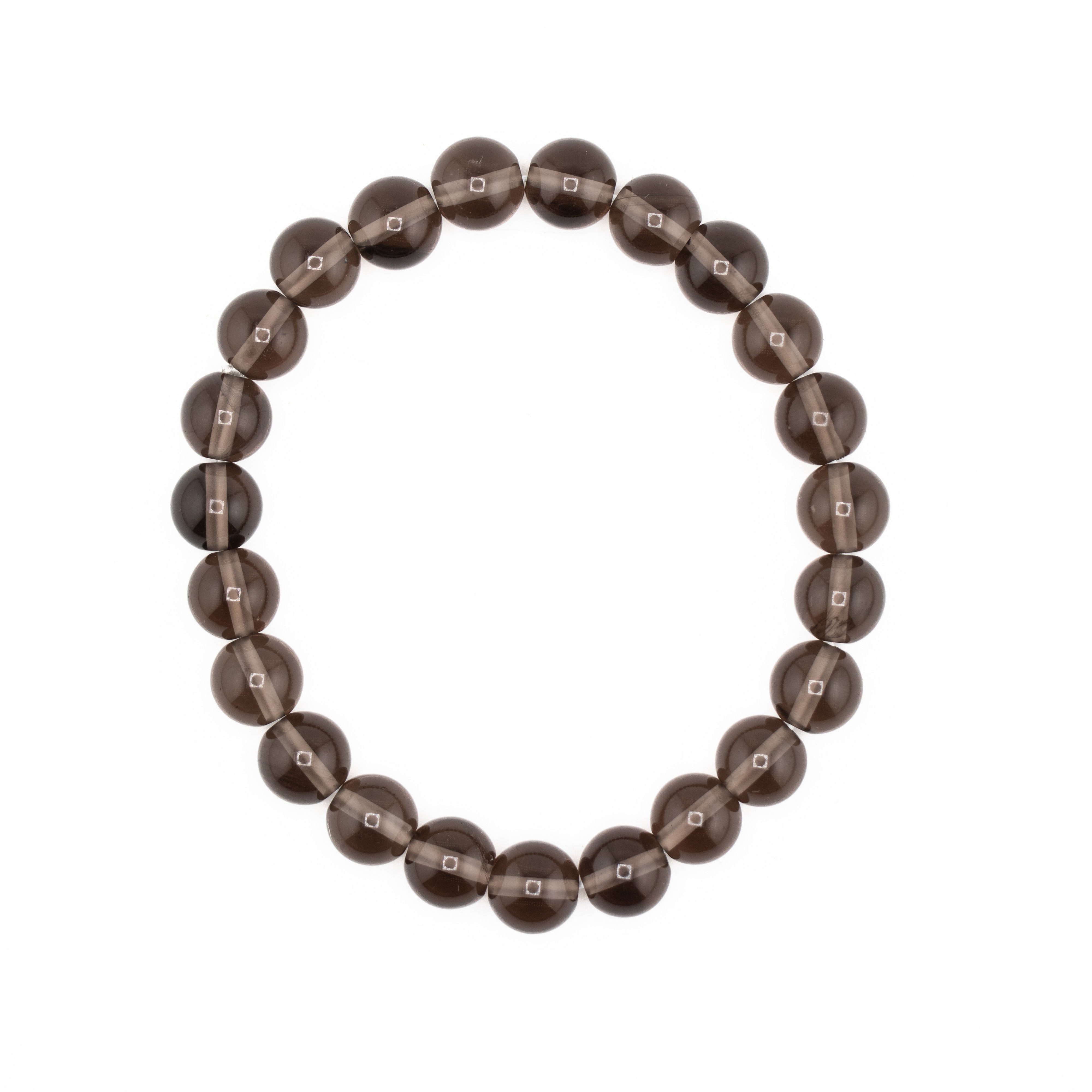 Quartz (Smoky), Metal Free Bracelet, 8mm, 5 Pieces in a Pack
