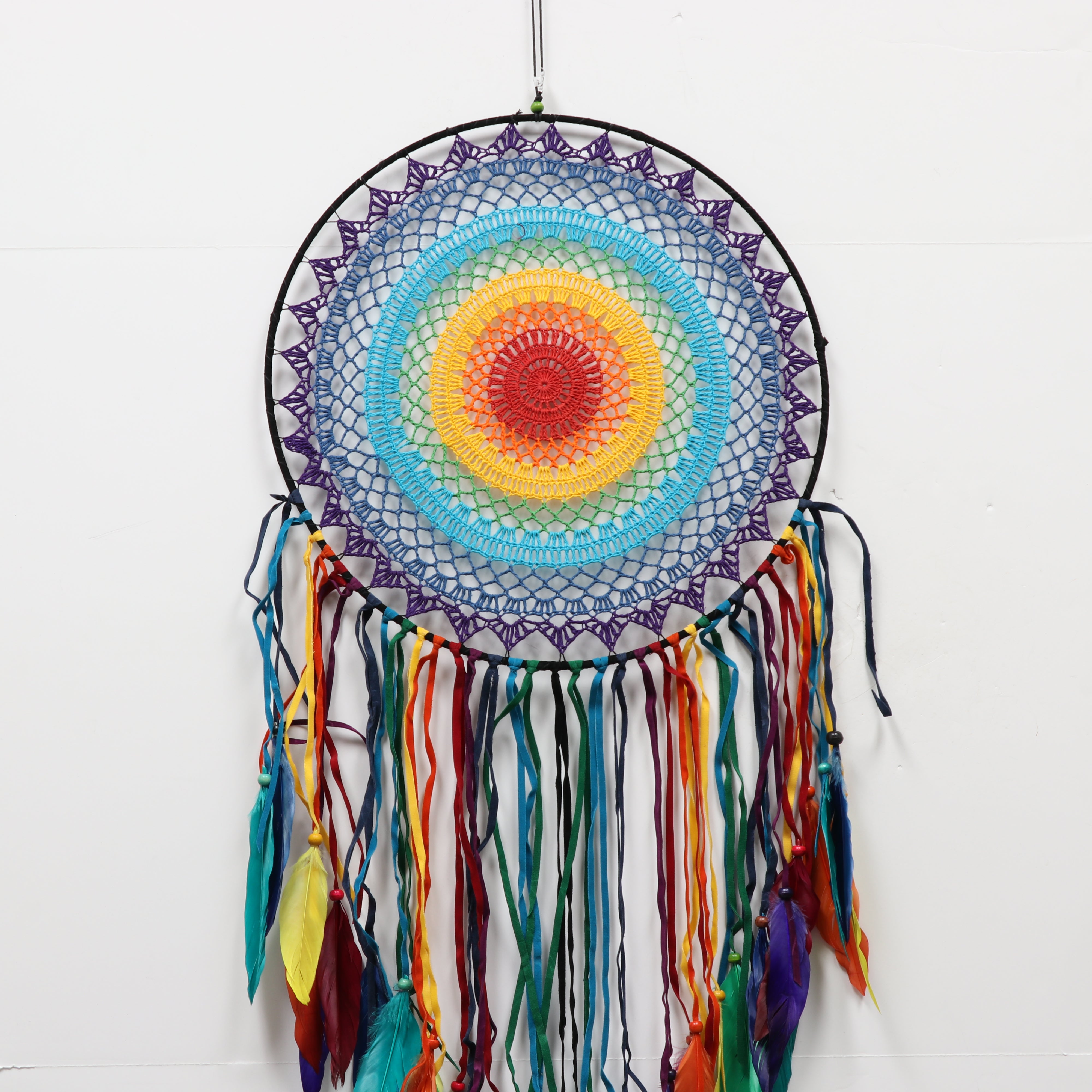 Dream Catcher with Colored Feathers, 5 Pieces in a Pack #RRT7