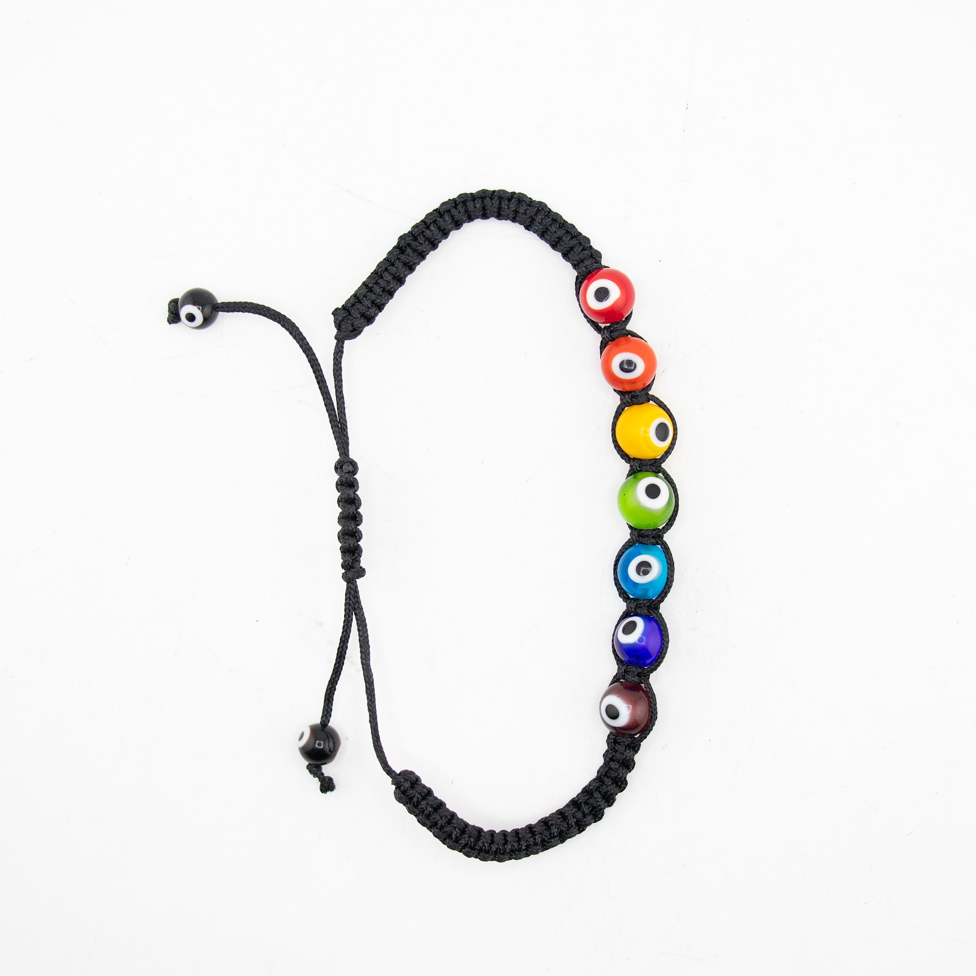 Nazar (Evil Eye) Macrame Bracelet, Lampwork Beads, 10 Pieces in a Pack