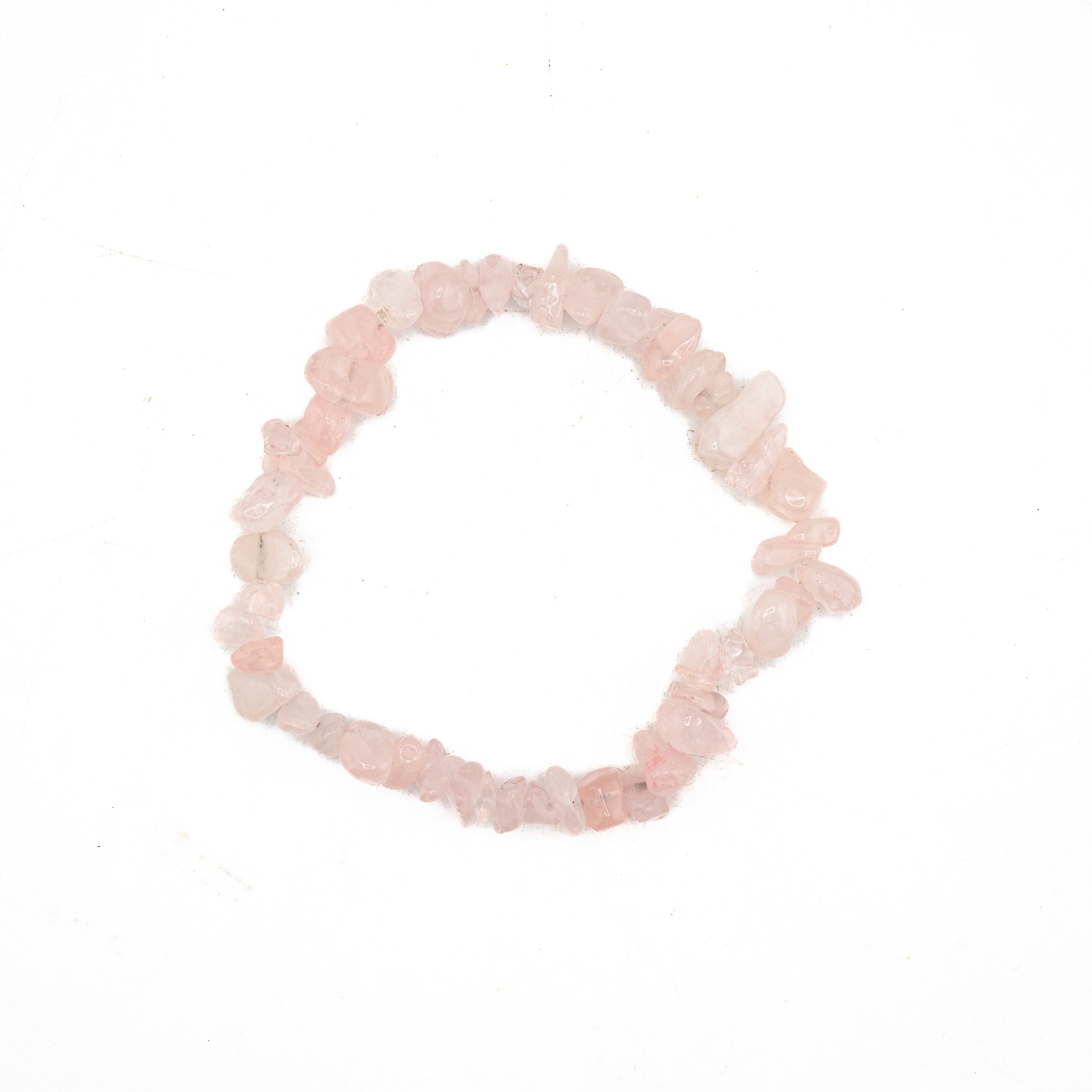 Rose Quartz Chipped Stone Bracelet, 5 Pieces in a Pack