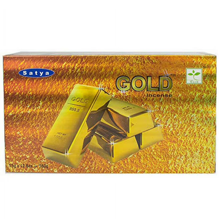 Satya Gold, Incense Sticks, 15 grams in one Pack, 12 Pack Box