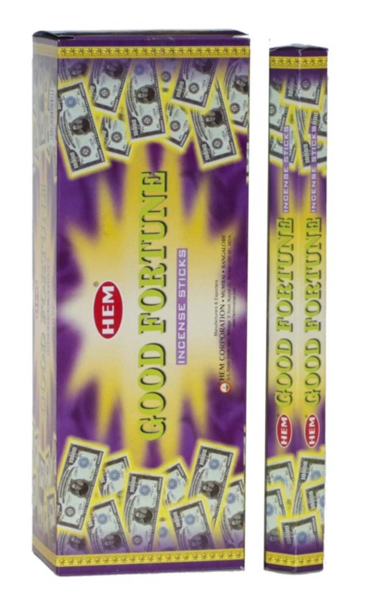 Hem Good Fortune, Jumbo Incense Sticks, 16", 6 Pack Box