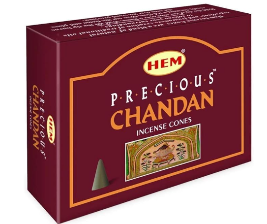 Hem Precious Chandan, Incense Cone, 24 grams in one Pack, 12 Pack Box