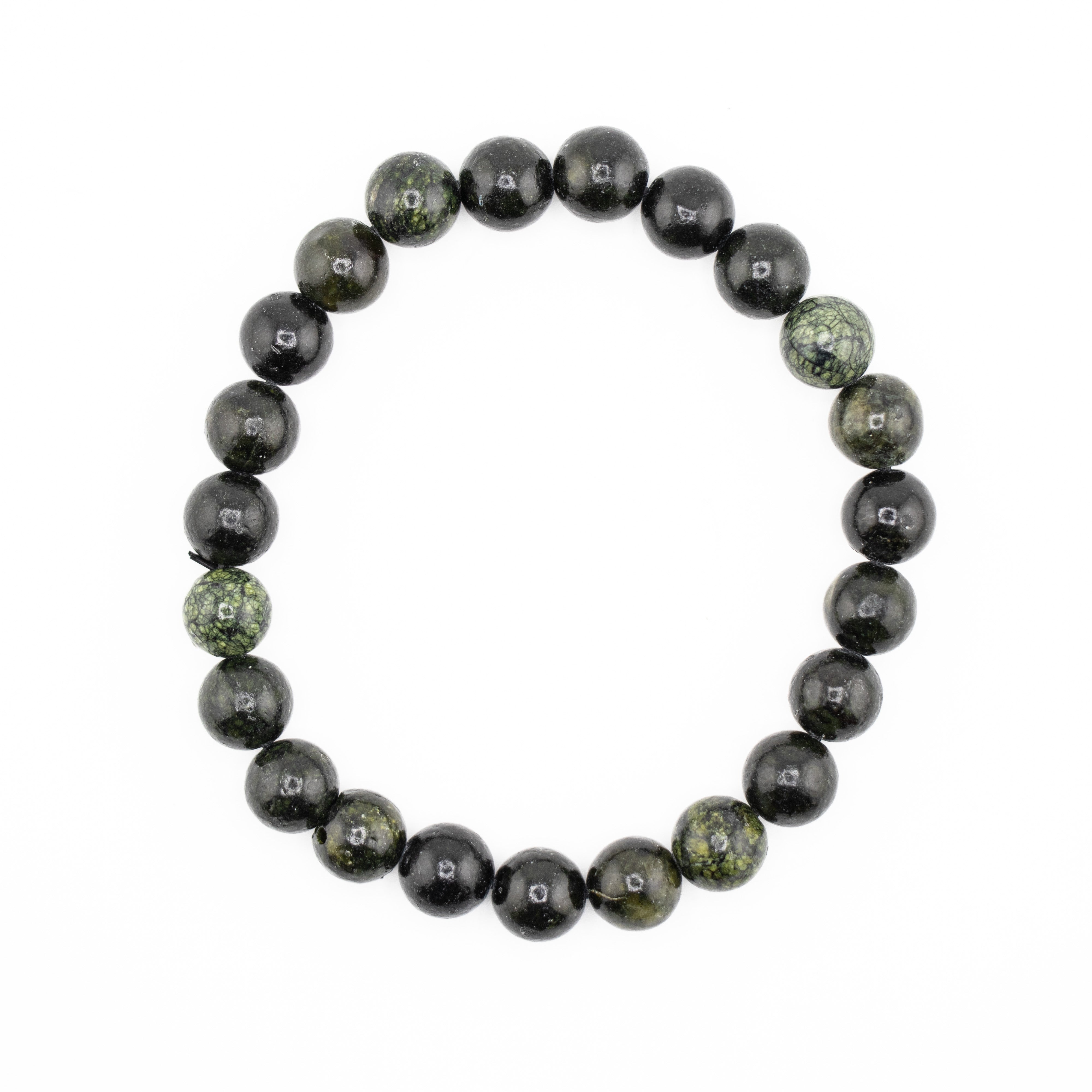 Serpentine, Metal Free Bracelet, 8mm, 5 Pieces in a Pack