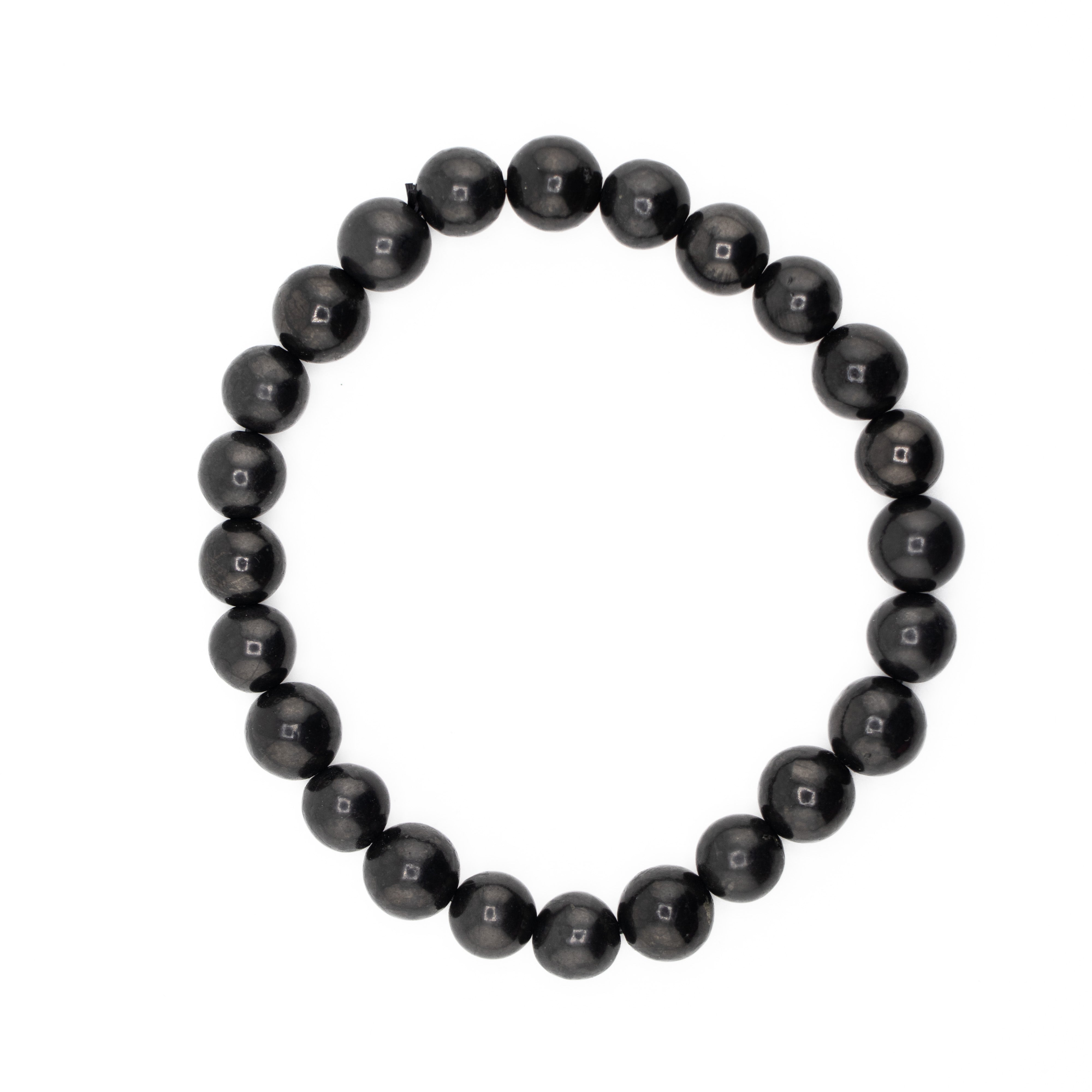 Shungite, Metal Free Bracelet, 8mm, 5 Pieces in a Pack