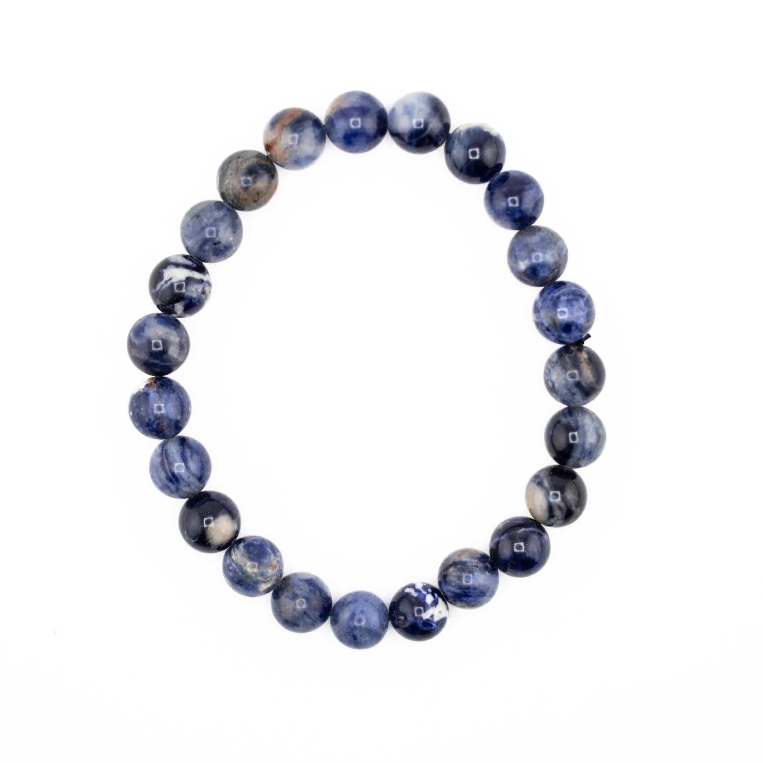 Sodalite, Metal Free Bracelet, 8mm, 5 Pieces in a Pack