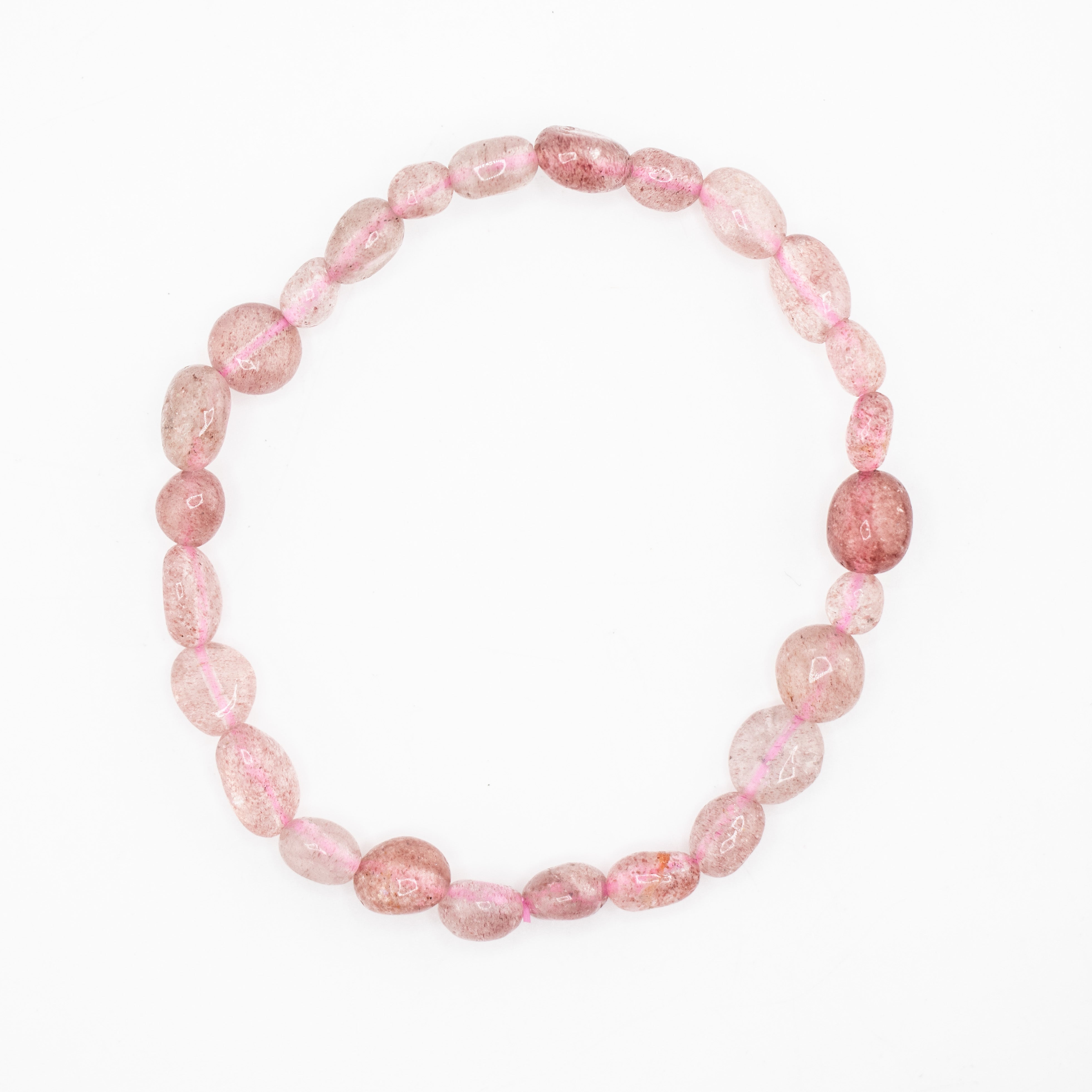 Strawberry Quartz Nugget Beads Bracelet, 6-8mm, 5 Pieces in a Pack